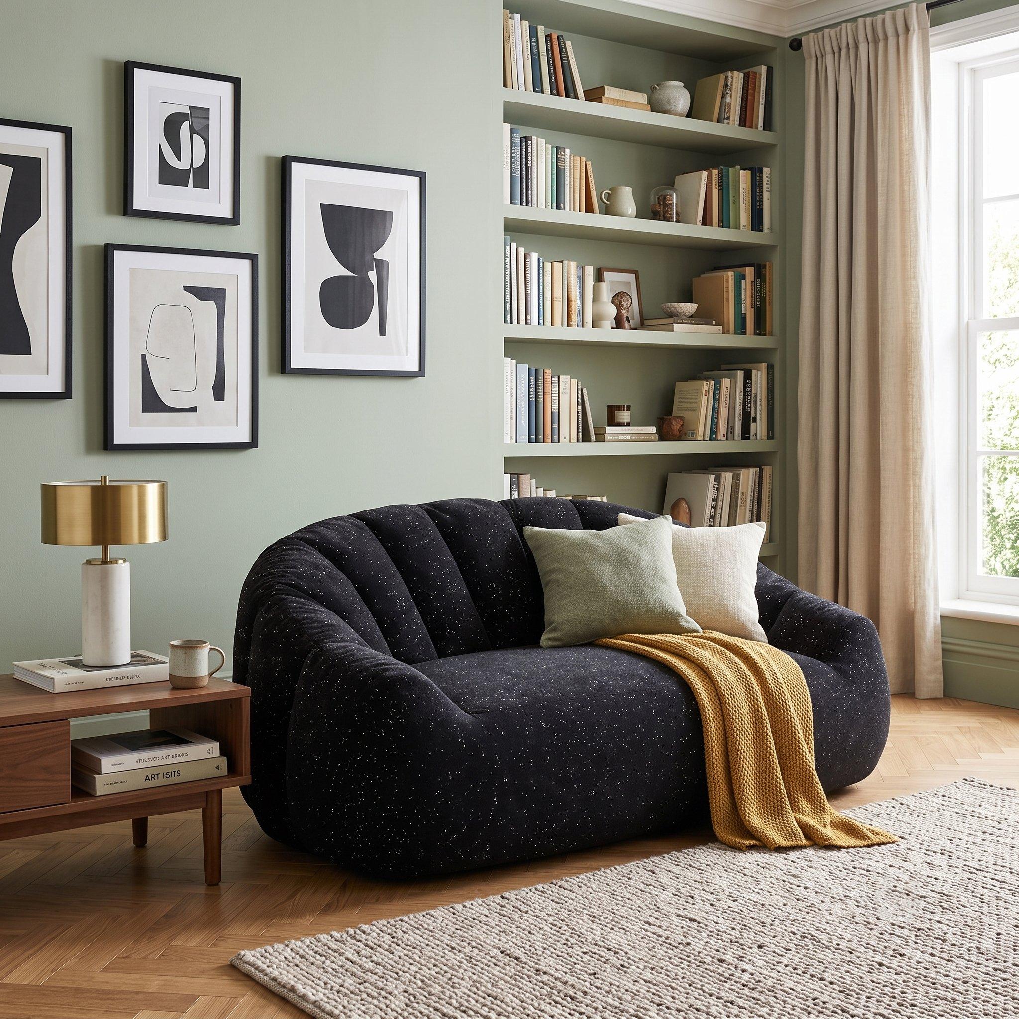Black - Urban Meuble - SOFA Plush Bean Bag Lazy Couch - 3