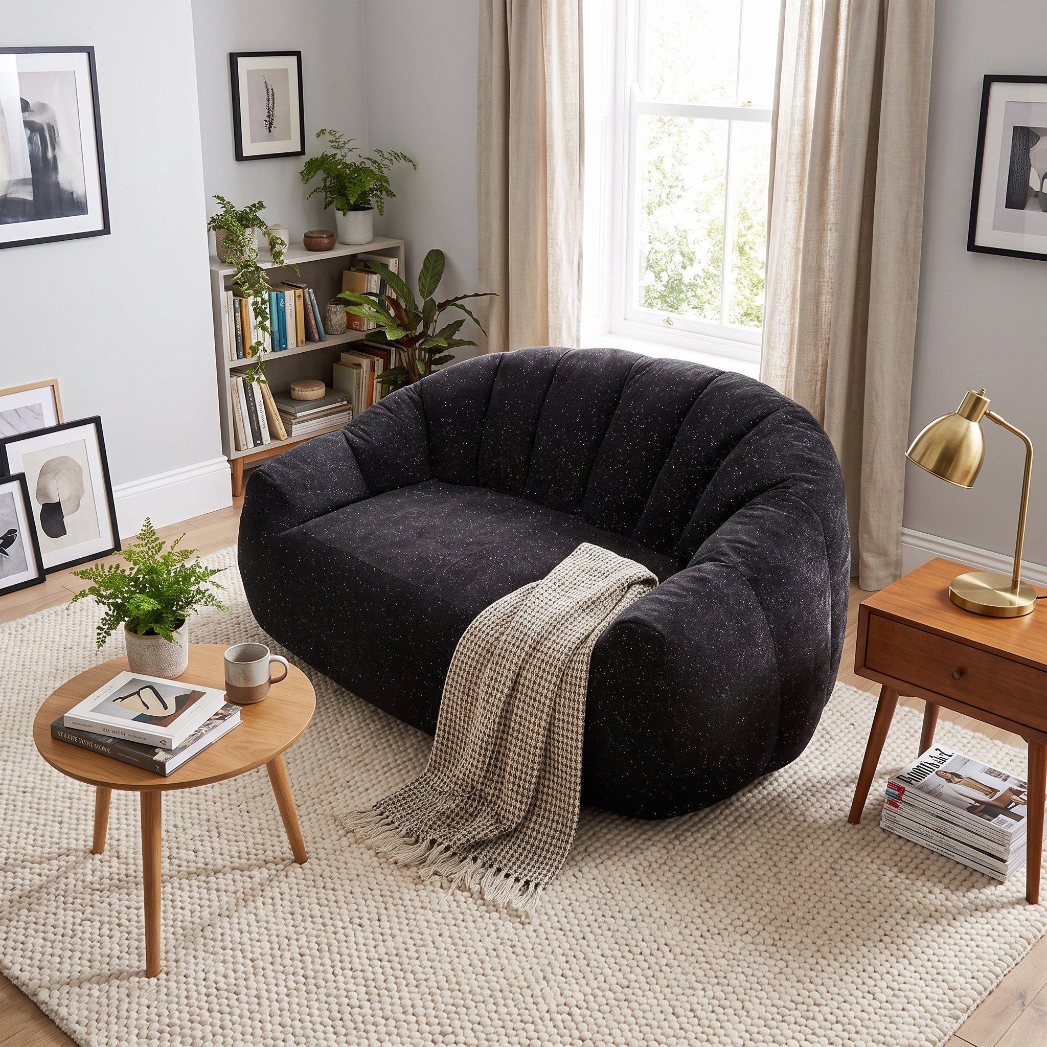 Black - Urban Meuble - SOFA Plush Bean Bag Lazy Couch - 4