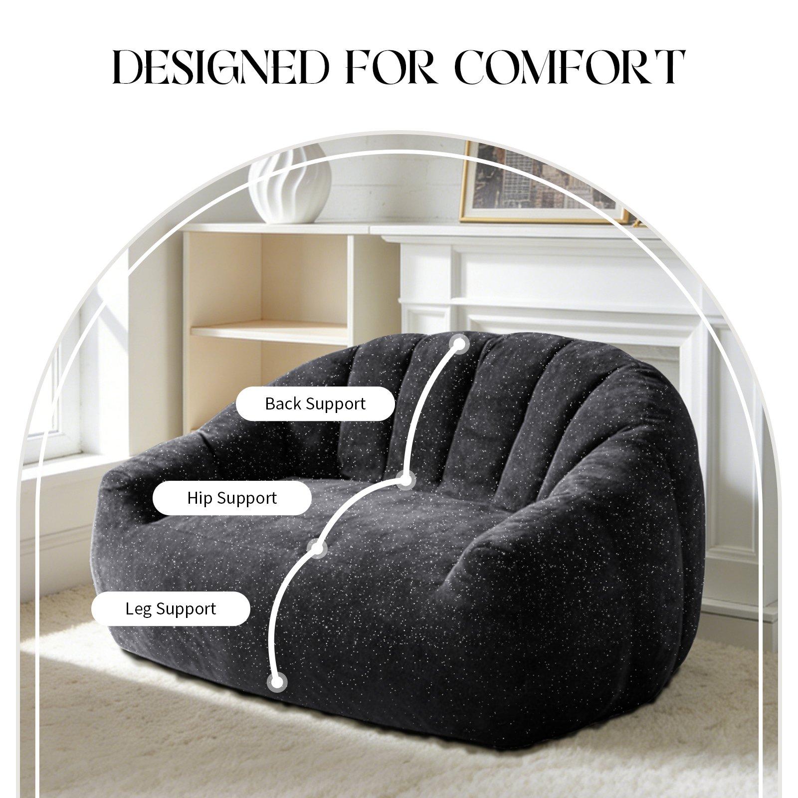 Black - Urban Meuble - SOFA Plush Bean Bag Lazy Couch - 8