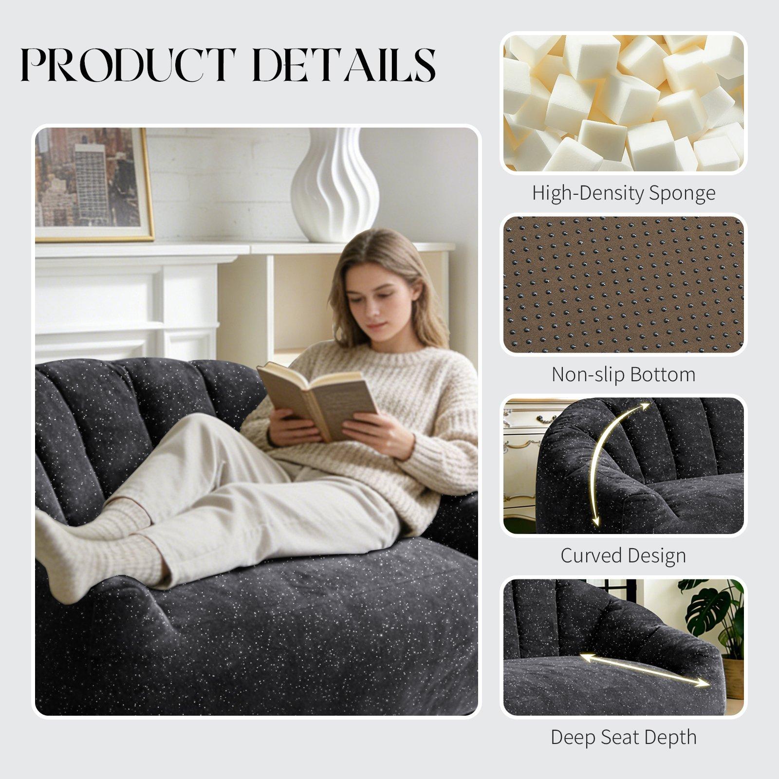 Black - Urban Meuble - SOFA Plush Bean Bag Lazy Couch - 9