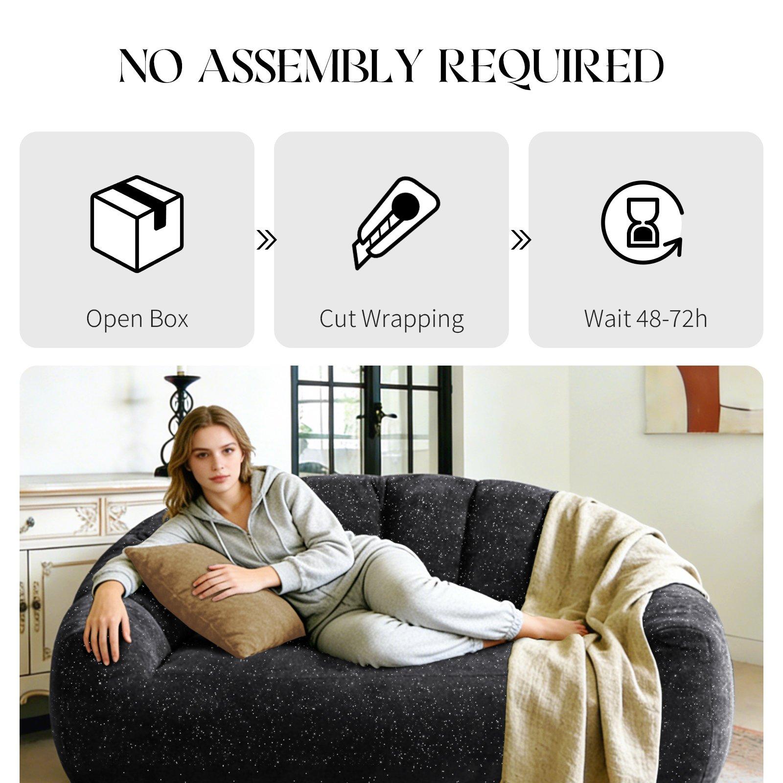 Black - Urban Meuble - SOFA Plush Bean Bag Lazy Couch - 10