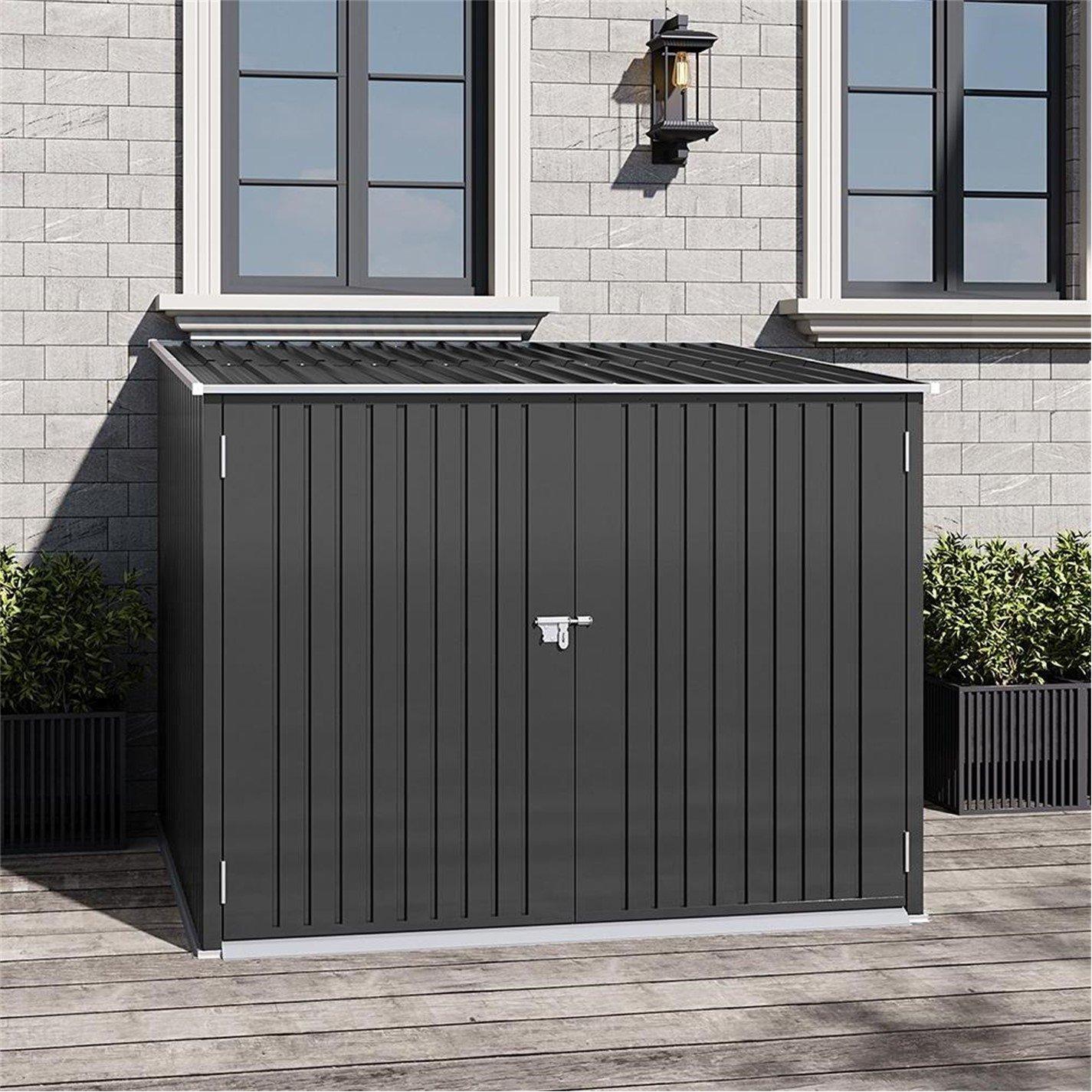 Breeins  6X6fts Bicycle Storage Shed Charcoal Black - Medium