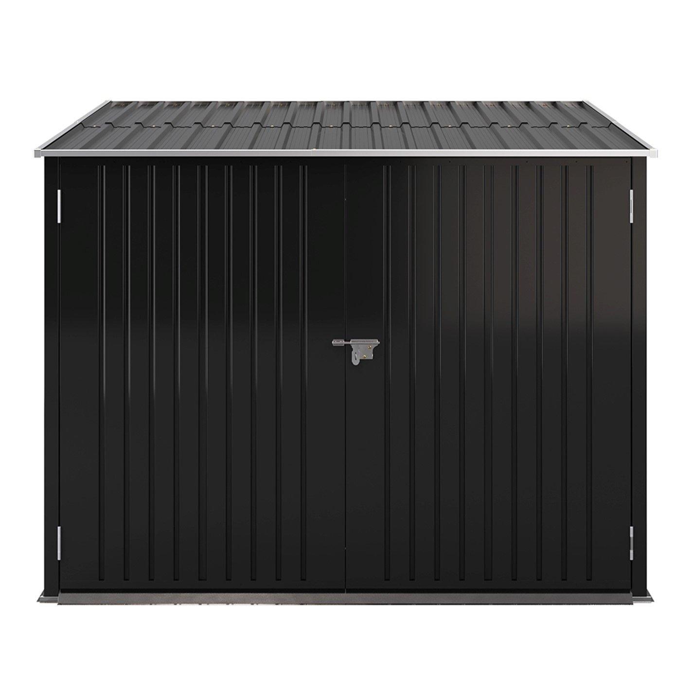 Black - Breeins - 6x6Fts Bicycle Storage Shed Charcoal Black - 3