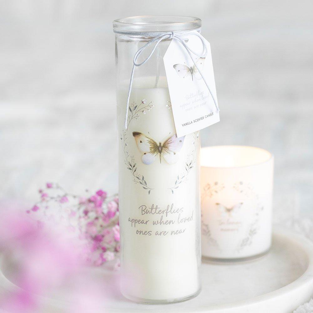 White - Something Different - Butterflies Appear Vanilla Tube Candle - 1