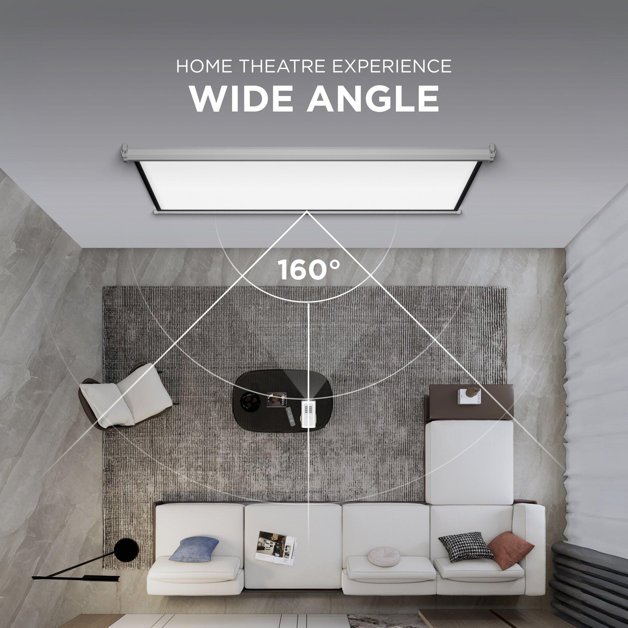 White - DMD Collective - 84 Manual Self Lock Screen 16:9 Aspect Ratio - 4