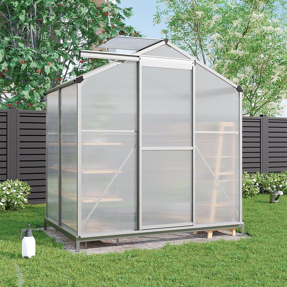 White - Breeins - Outdoor 6x4Fts Aluminium Greenhouse with Vent - 2