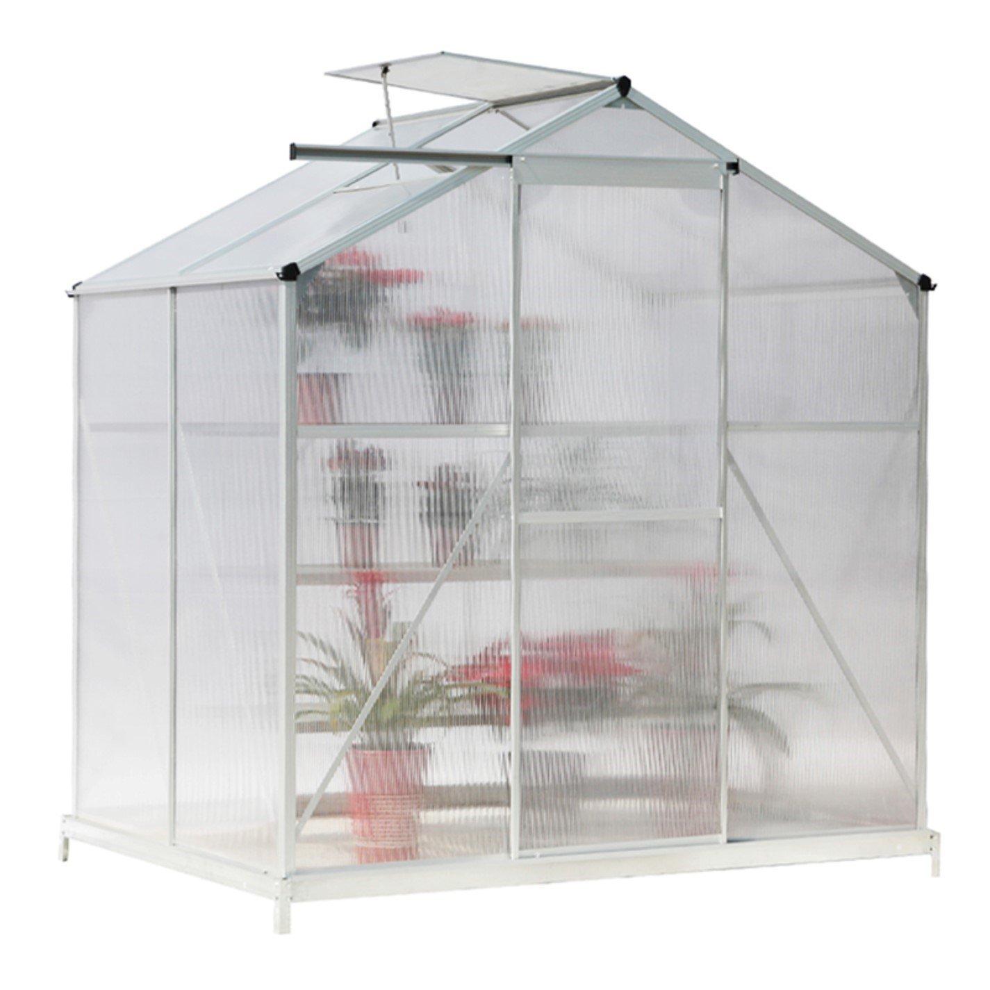 White - Breeins - Outdoor 6x4Fts Aluminium Greenhouse with Vent - 3