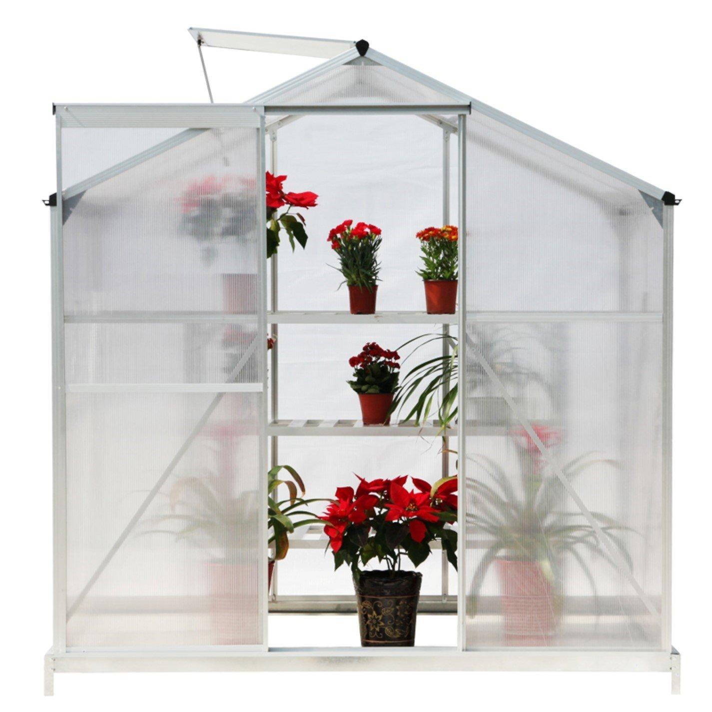 White - Breeins - Outdoor 6x4Fts Aluminium Greenhouse with Vent - 5