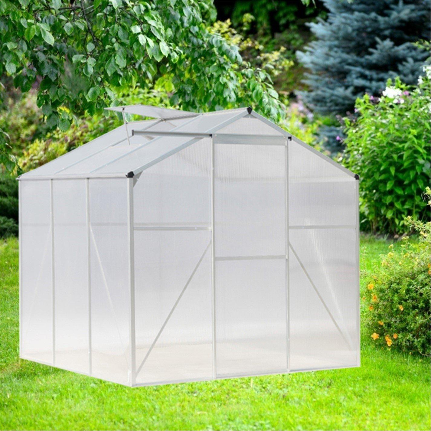 White - Breeins - Outdoor 6x4Fts Aluminium Greenhouse with Vent - 6