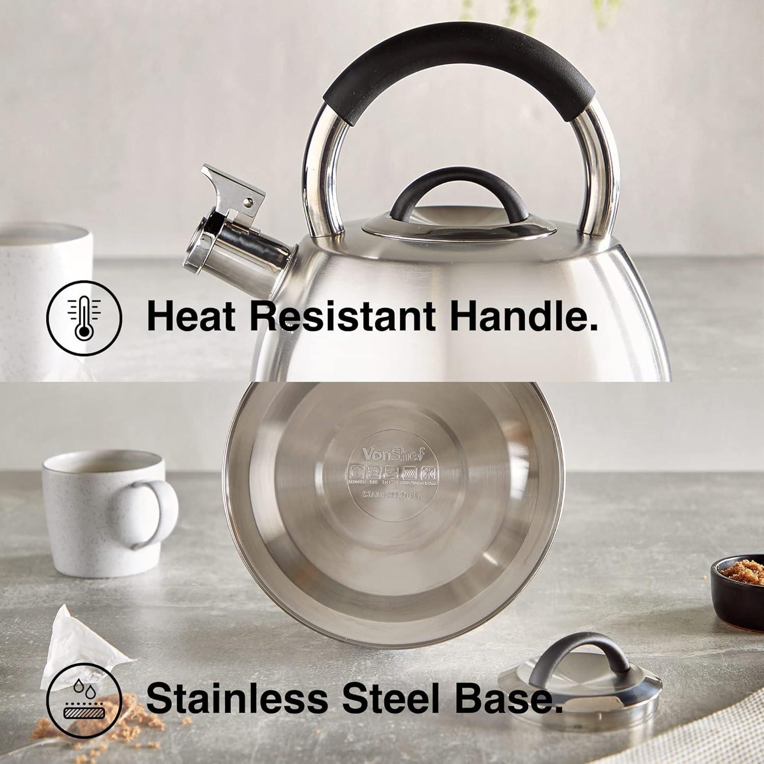 Silver - VonShef - VonShef Stove Top Kettle Stainless Steel - 5