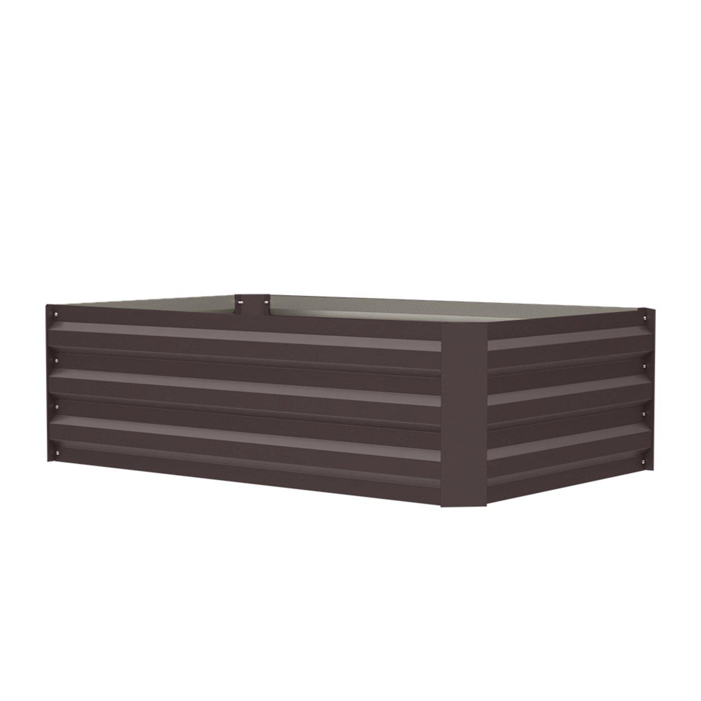 Brown - Breeins - Galvanized Steel Raised Garden Planter Box Brown - 3