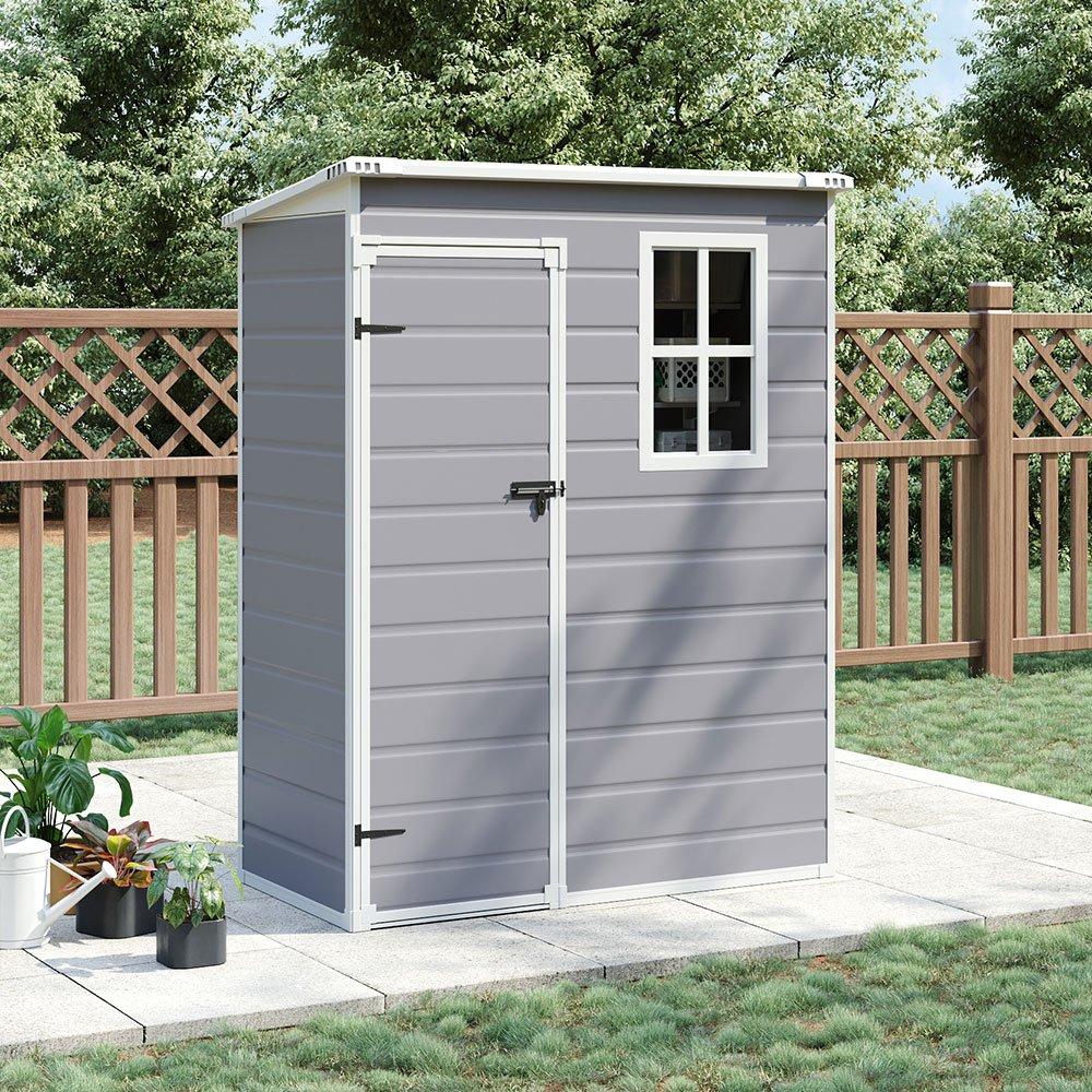 Breeins  Outdoor 5X3fts Garden Plastic Tool Shed Grey - Large