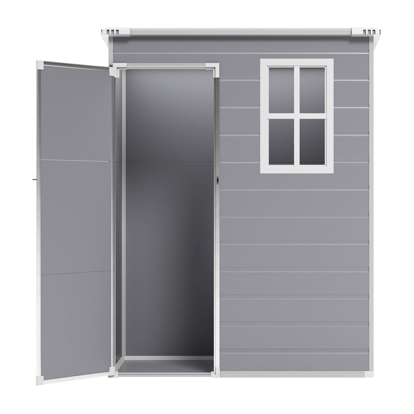 Grey - Breeins - Outdoor 5x3Fts Garden Plastic Tool Shed Grey - 5