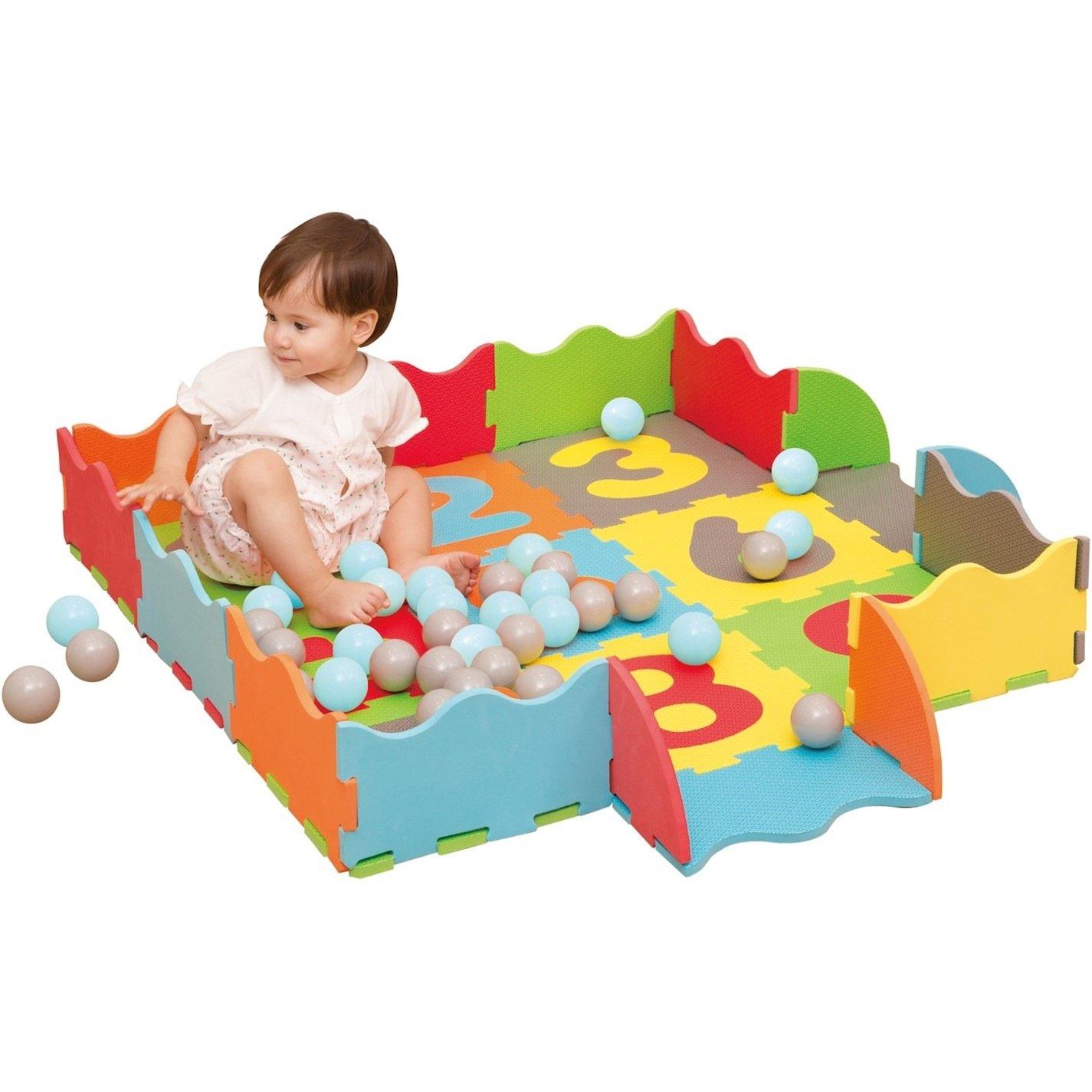 Multicolour - Planet Direct - M.Y Interlocking Foam Play Mats with 40 Ball Pit B - 1