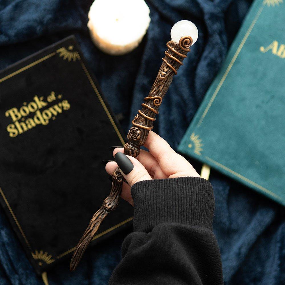 Something Different  Energy Clearing Aura Quartz Crystal Wand With Pouc - Brown