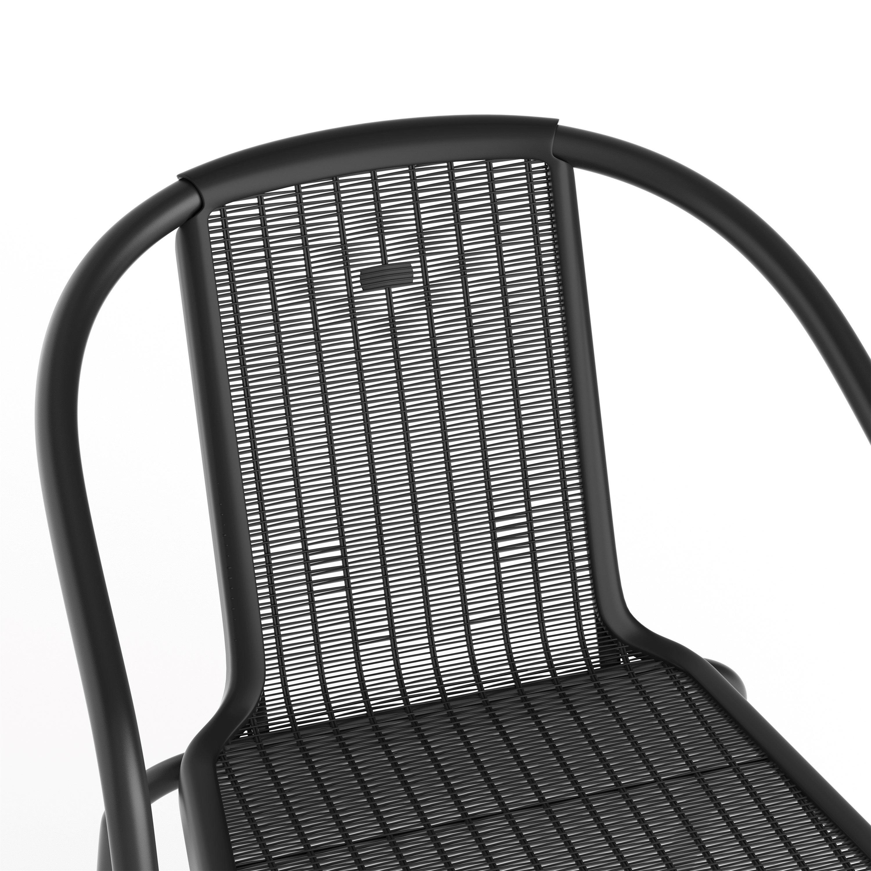 Black - Breeins - Rectangle Garden Table with 4 Rattan Chairs - 8