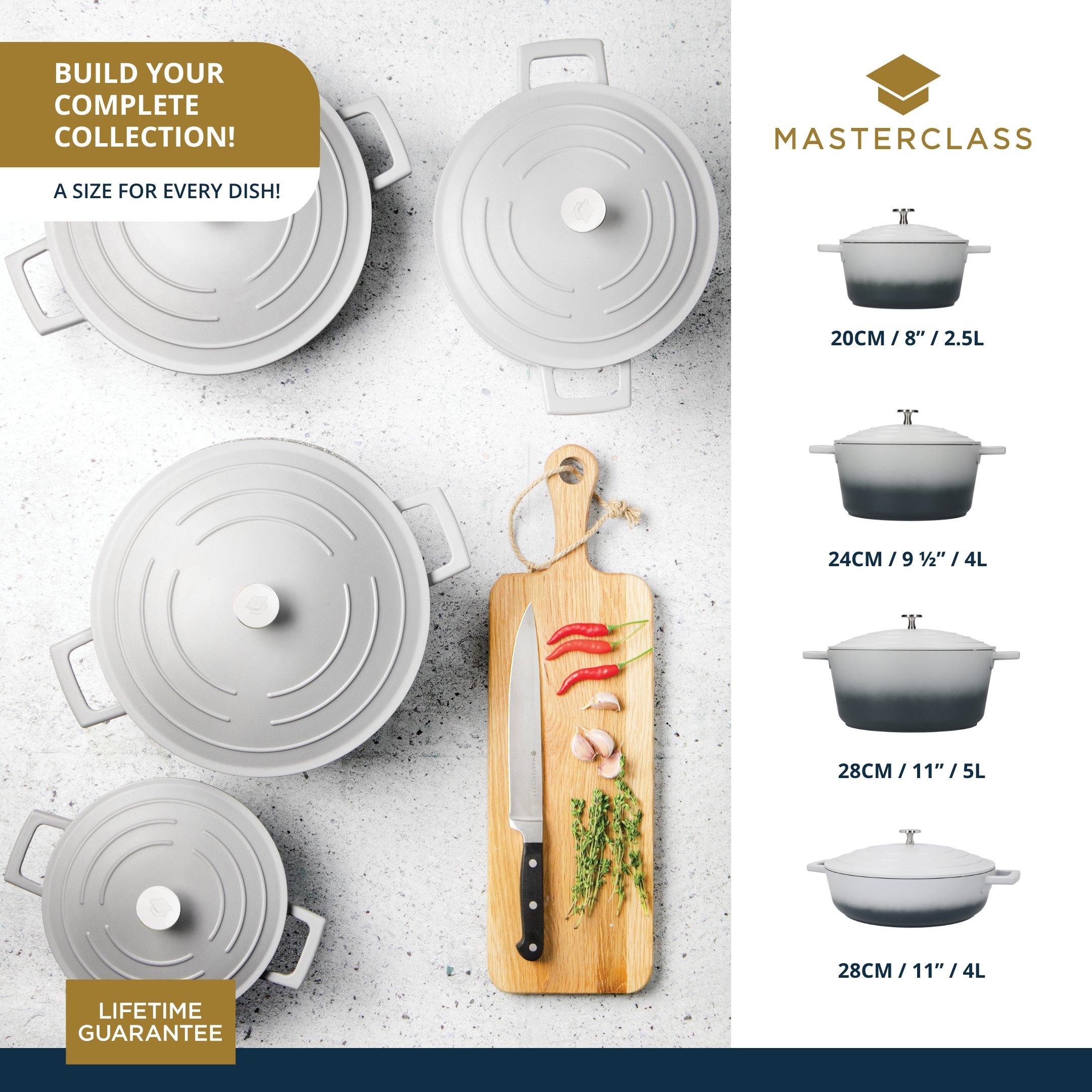 Grey - MasterClass - MasterClass Lightweight Casserole Dish with Lid - 4