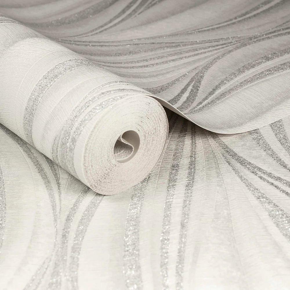 Grey - Boutique - Tango Embossed Geometric Grey/White/Silver Shimmer - 4