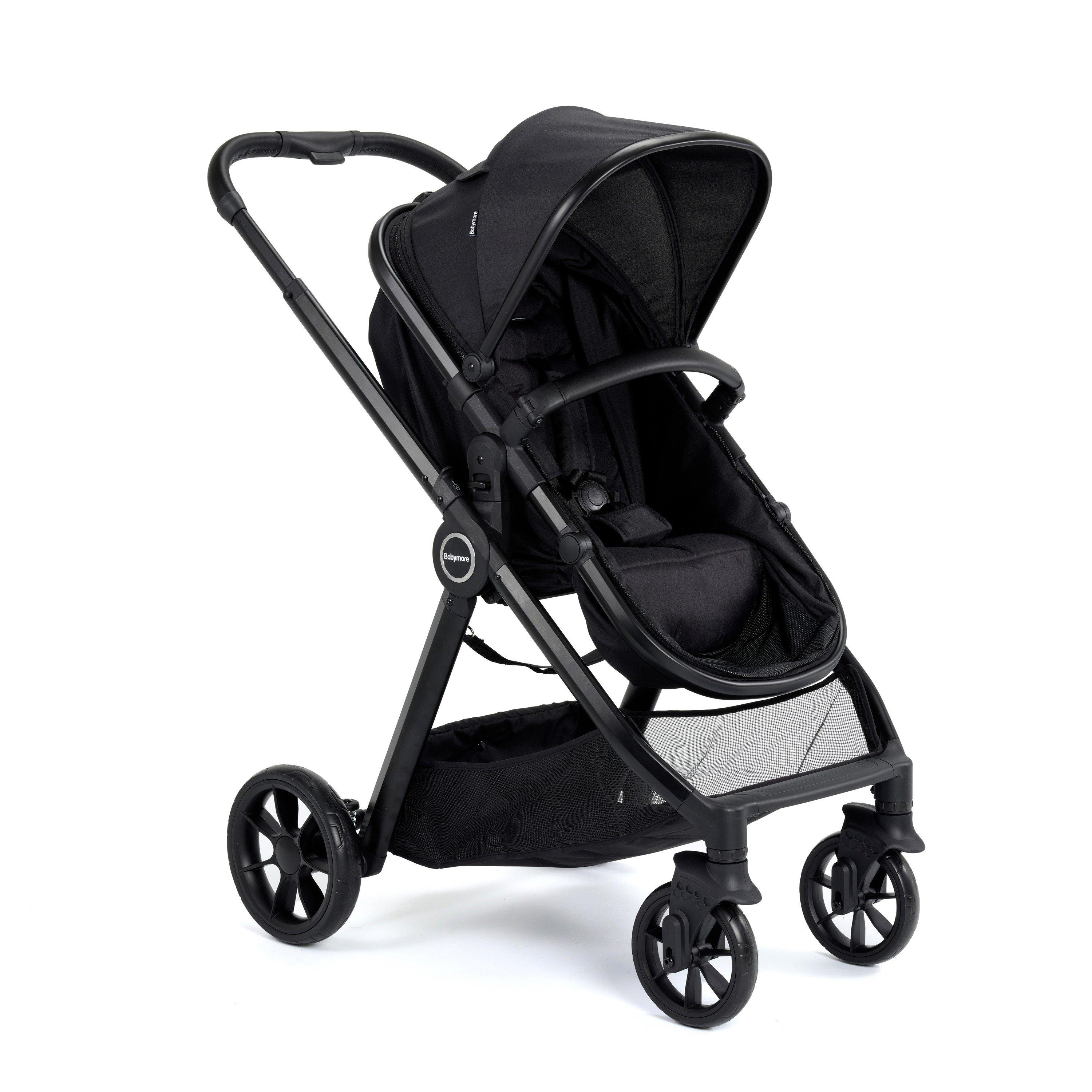 Black - Babymore - Mimi Pram Pushchair - Black - 3