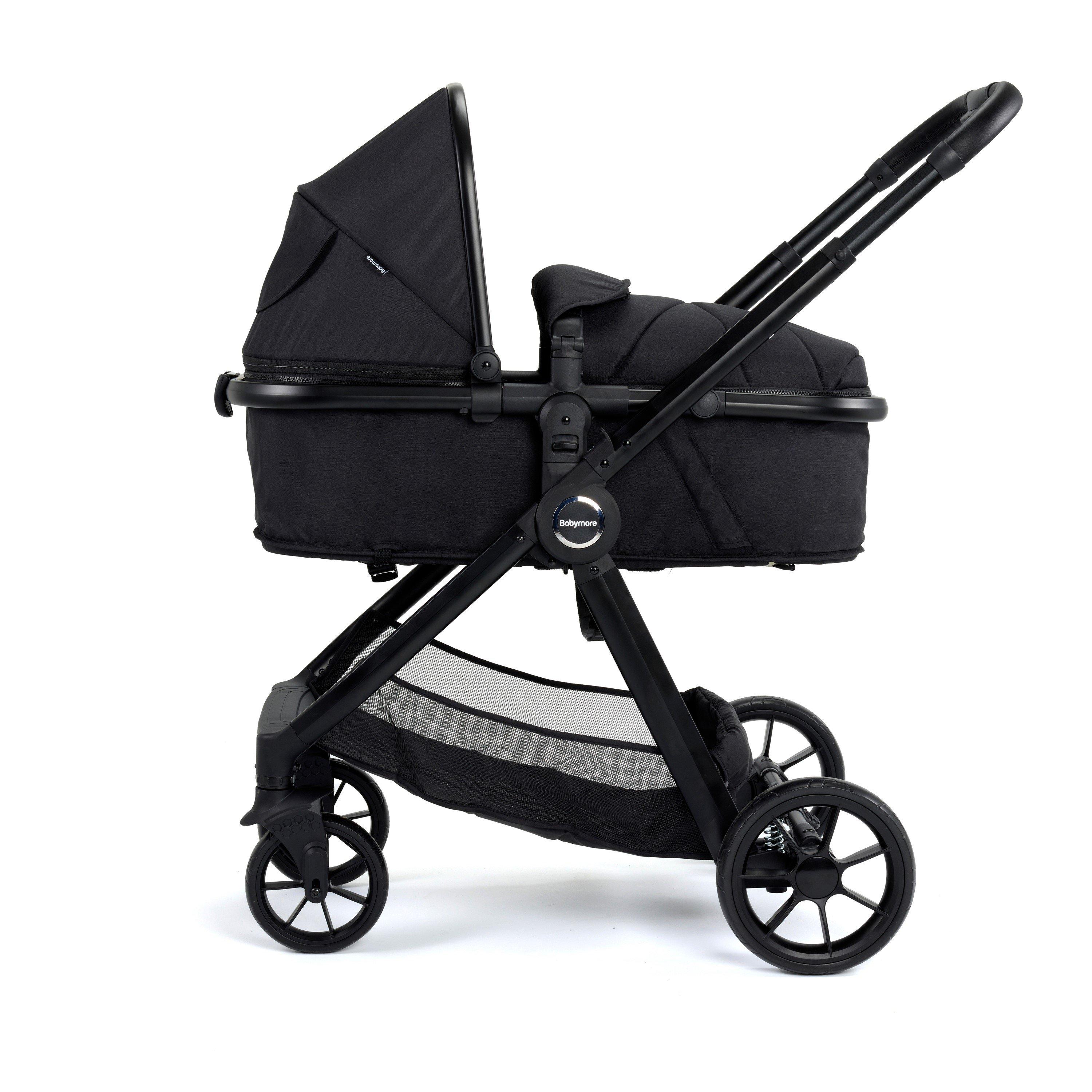 Black - Babymore - Mimi Pram Pushchair - Black - 7