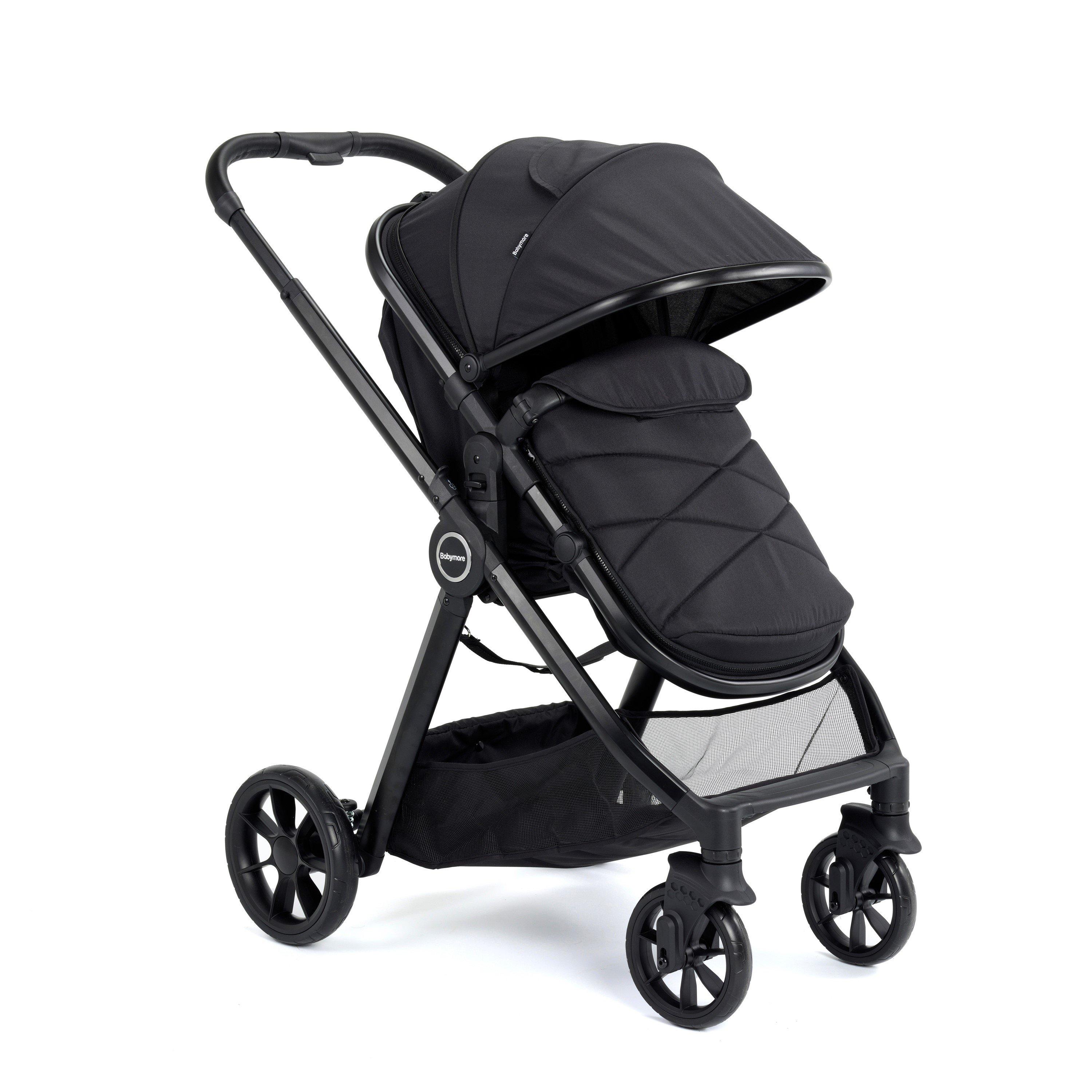 Black - Babymore - Mimi Pram Pushchair - Black - 9