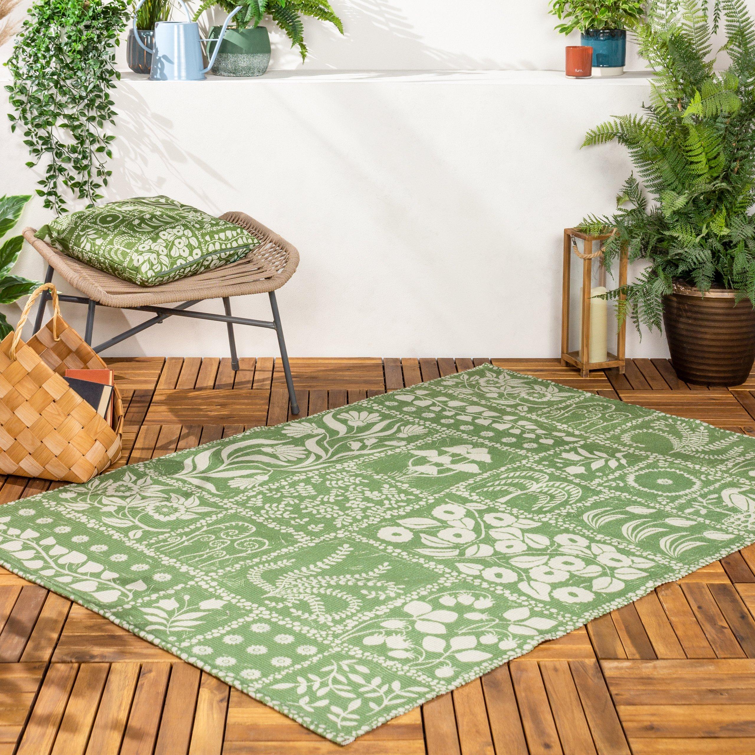 Sage - furn. - Forage Garden Washable Outdoor Rug - 1