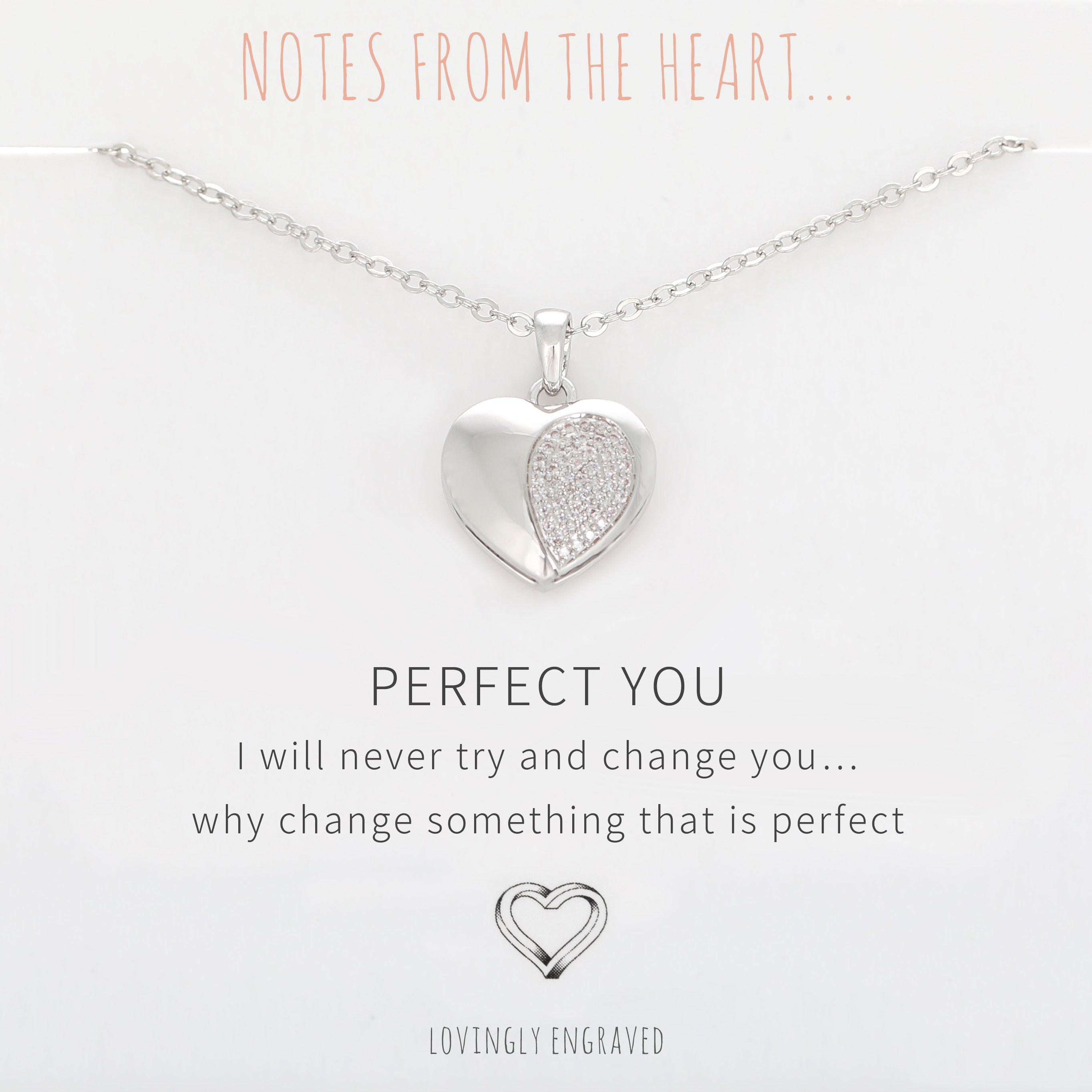 Silver - Notes From The Heart - NOTES FROM THE HEART – PERFECT YOU Engraved Heart - 1