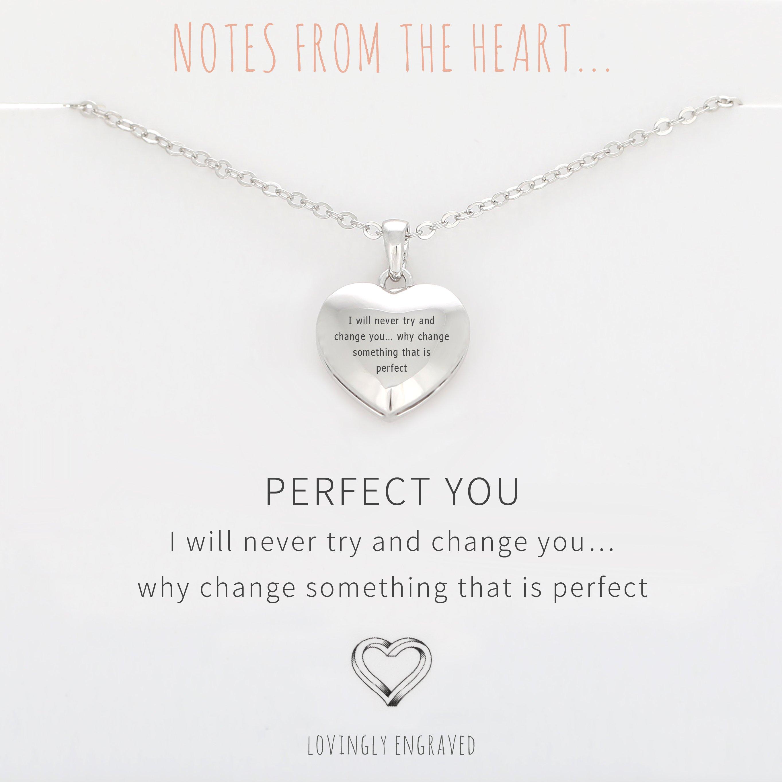 Silver - Notes From The Heart - NOTES FROM THE HEART – PERFECT YOU Engraved Heart - 2