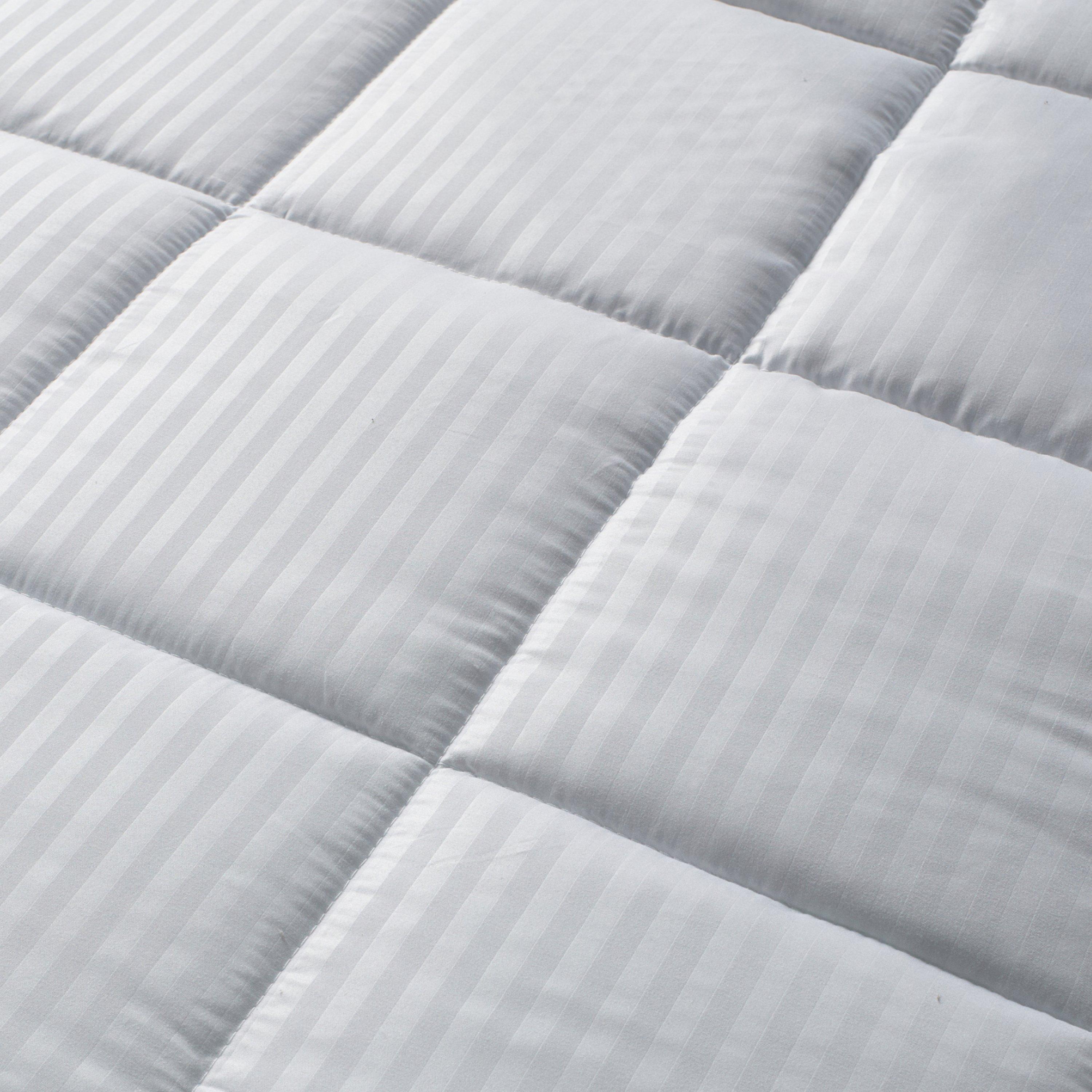 White - Downland - Hotel Collection Satin Stripe Mattress Protector - 3