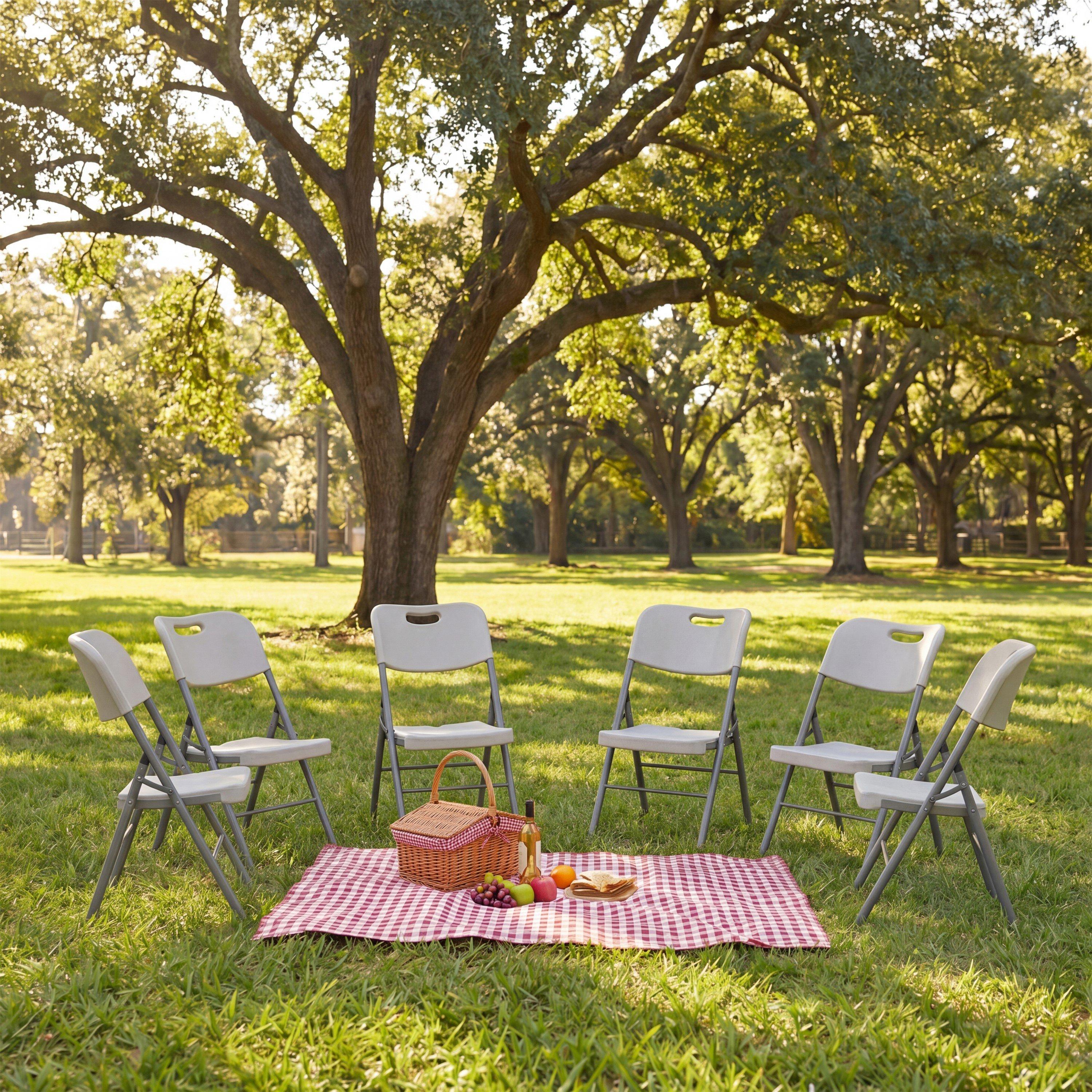 Lassic  Home Vida Set Of 6 Outdoor Indoor Folding Chairs - White  of 6
