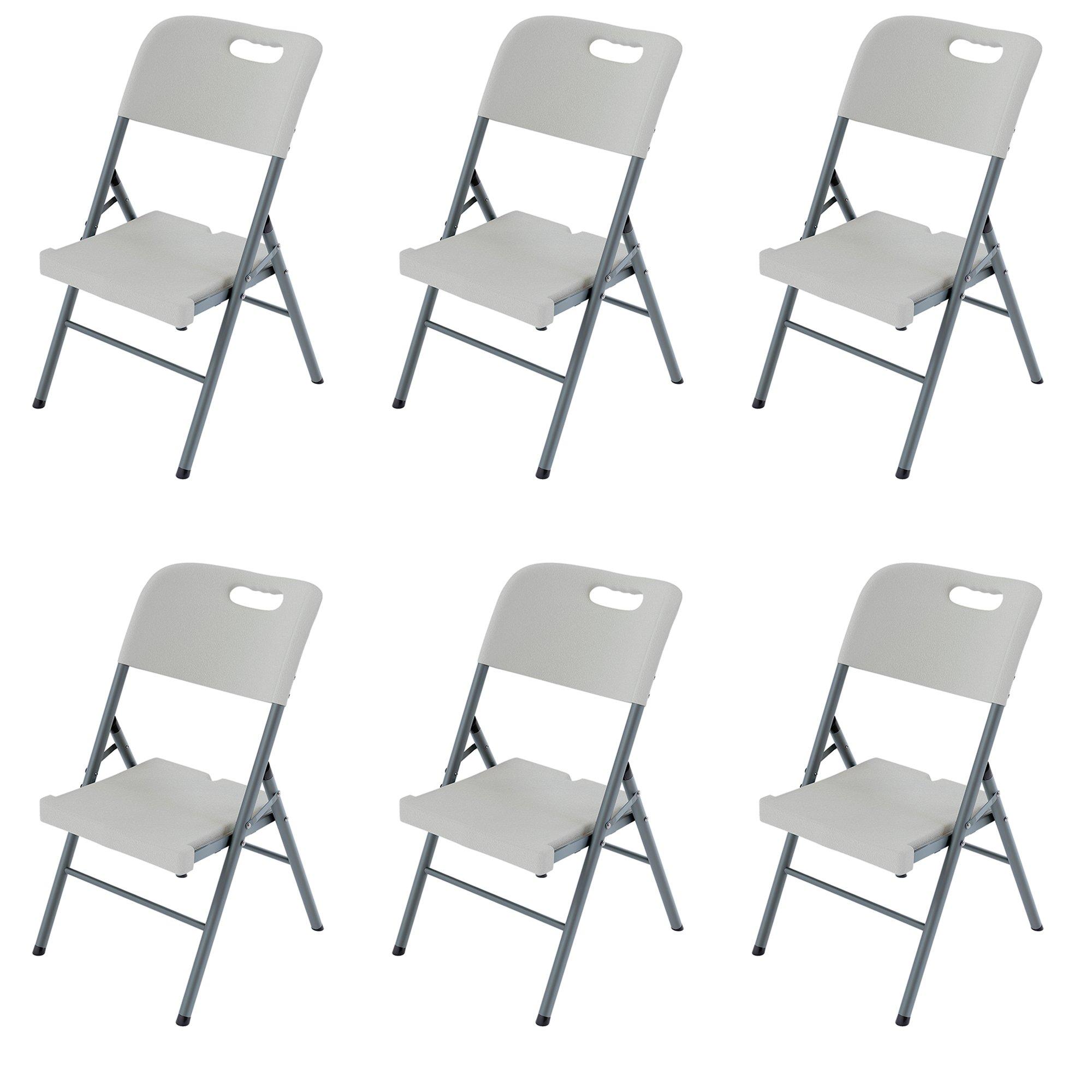 White - Lassic - Home Vida Set of 6 Outdoor Indoor Folding Chairs - 9