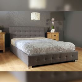 Comfy Living 3ft/4ft6/5ft Fabric Ottoman Bed and Mattress