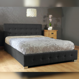 Comfy Living 3ft/4ft6/5ft Fabric Ottoman Bed and Mattress