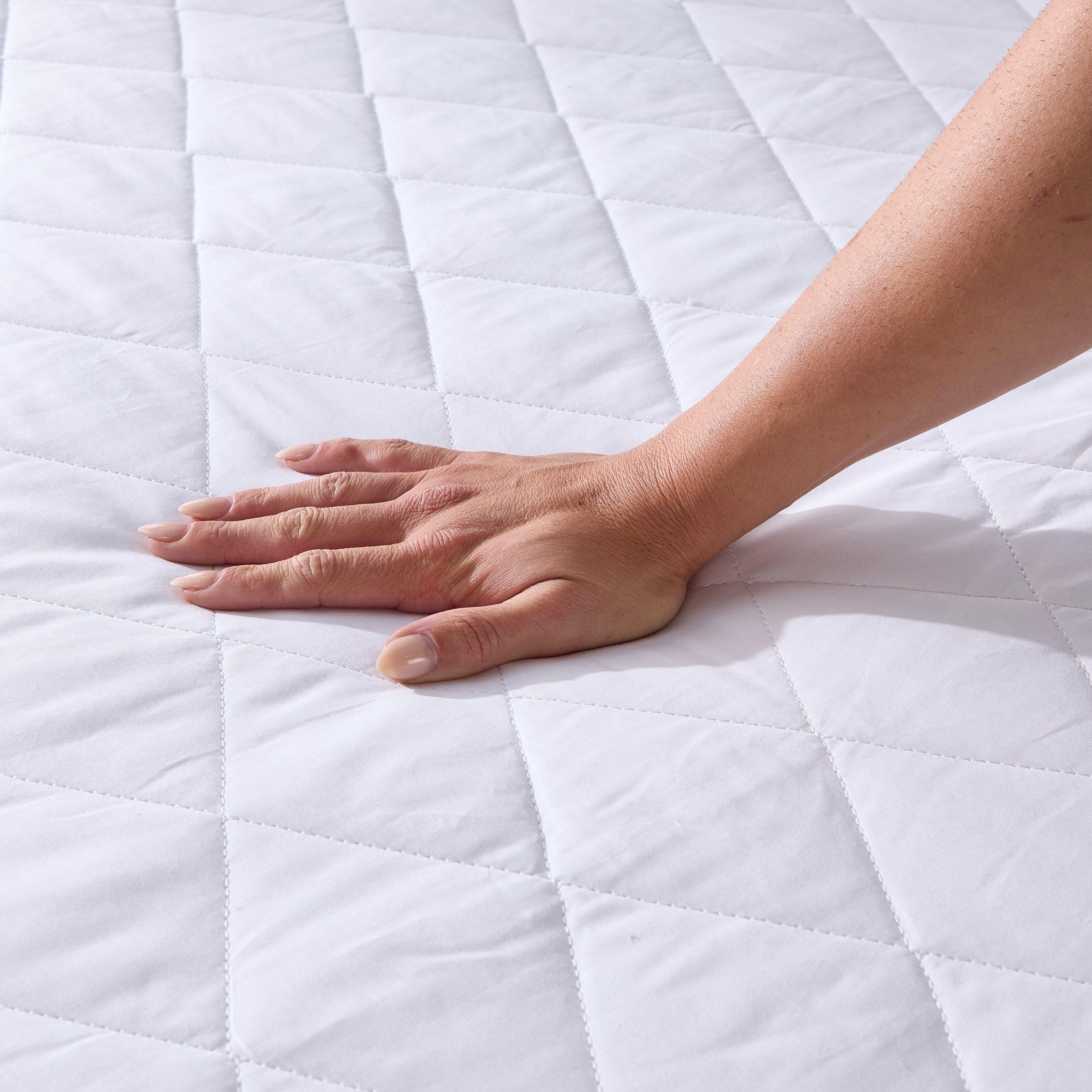 White - Downland - Extra Deep Cotton Mattress Protector - 5