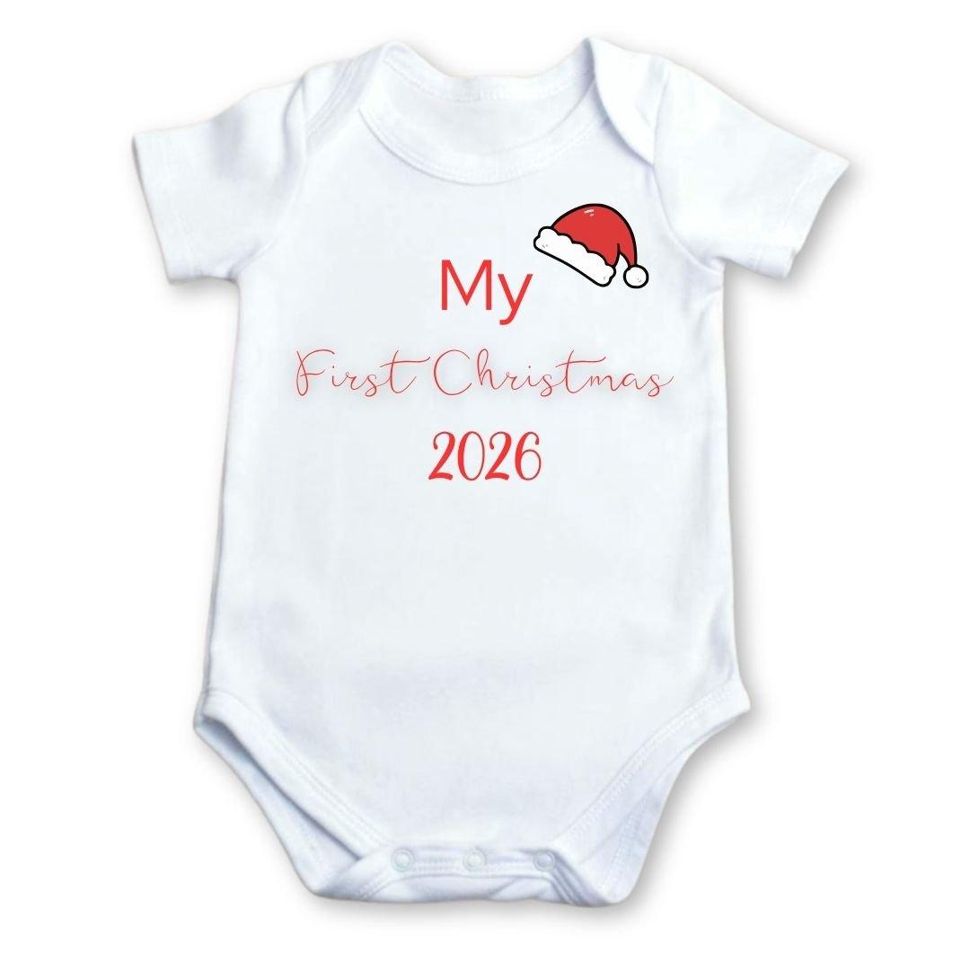 White - Aye Do Gifts - My First Christmas Santa Hat Design - Baby Vest - 1