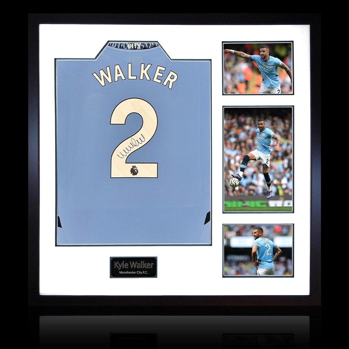 The Fan Cave  Kyle Walker Signed Manchester City Shirt Elite Fra - Red - 820mm x 82