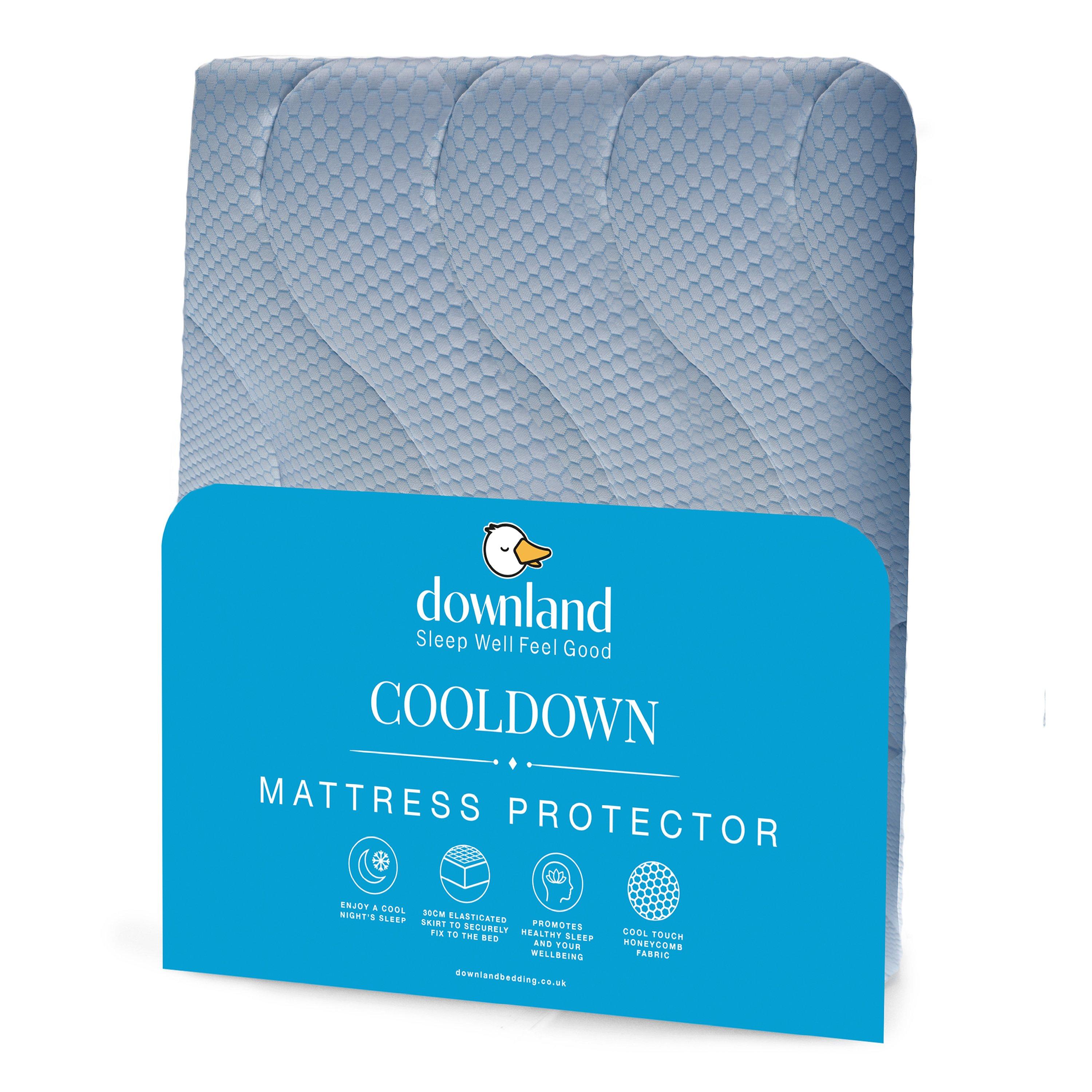 White - Downland - Cooldown Quilted Mattress Protector - 1