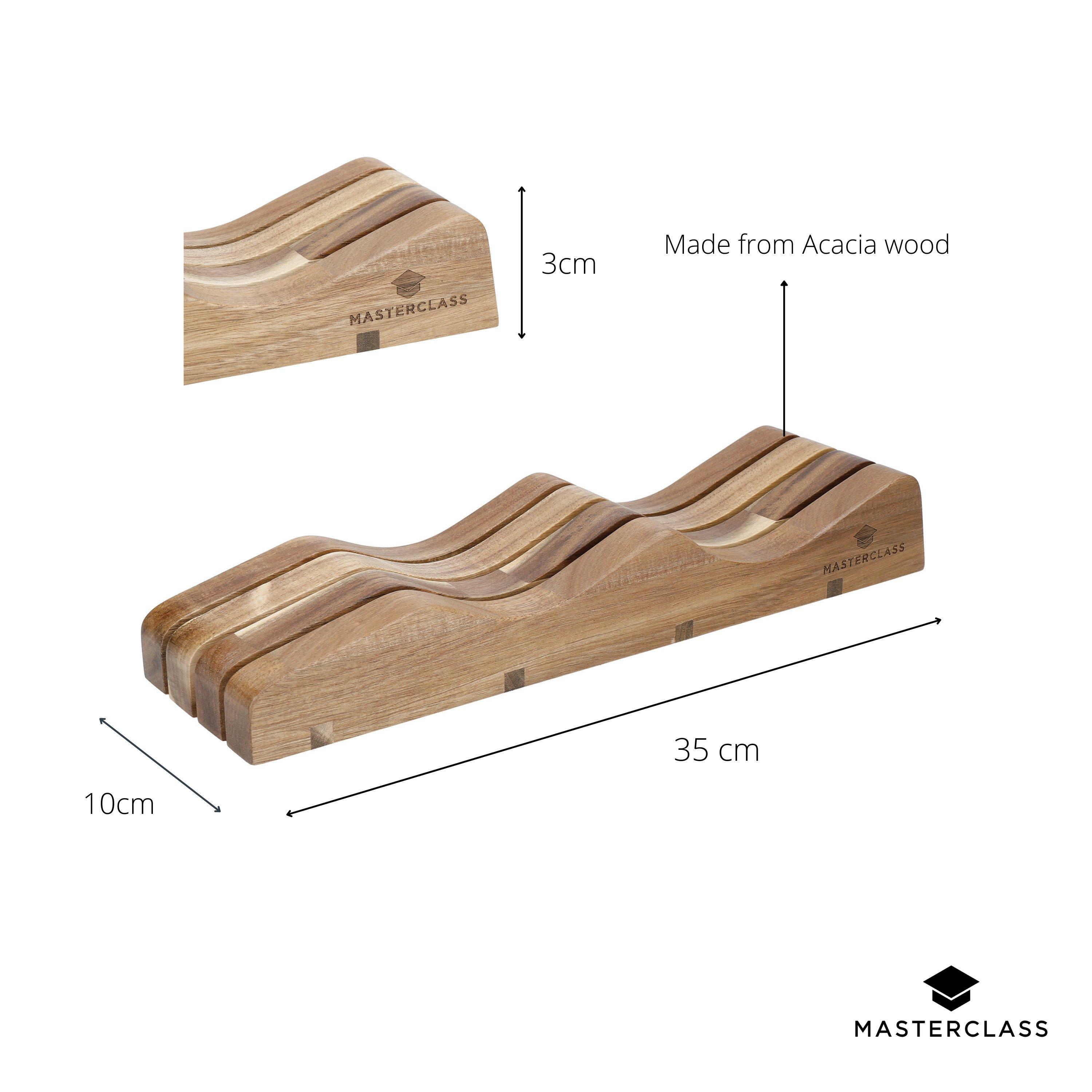 Brown - MasterClass - Acacia Wood In-Drawer Knife Block - 3