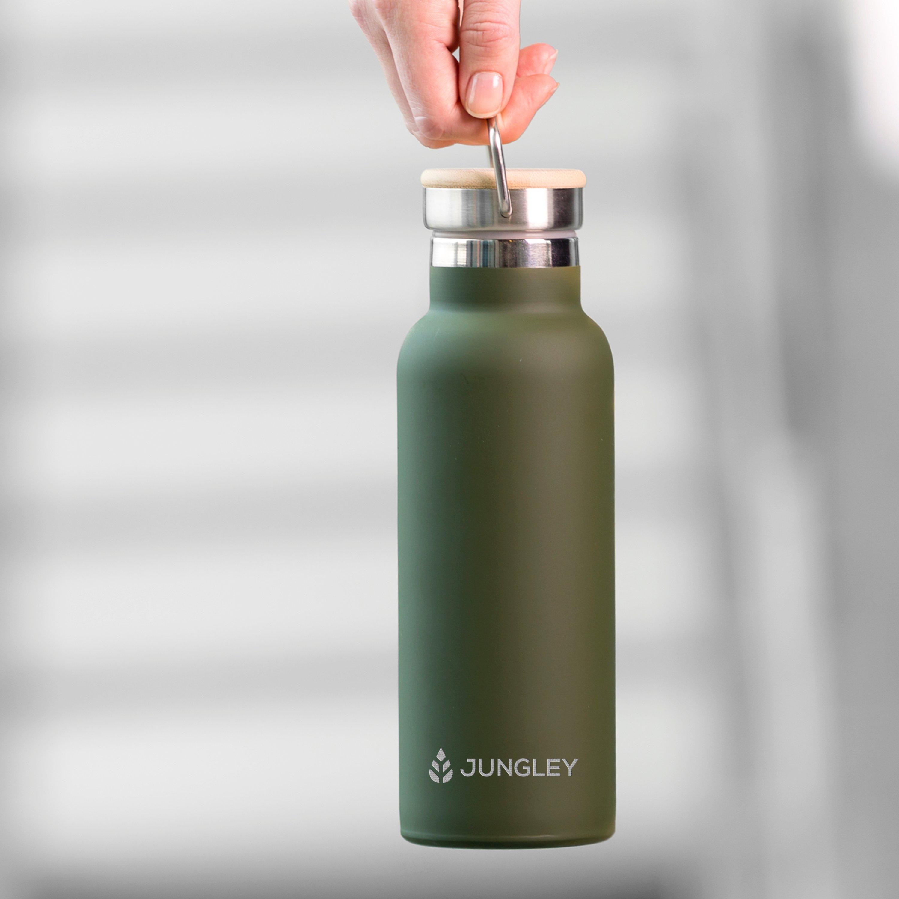 Treat Republic  Insulated Water Bottle With Bamboo Lid - Green - Standard