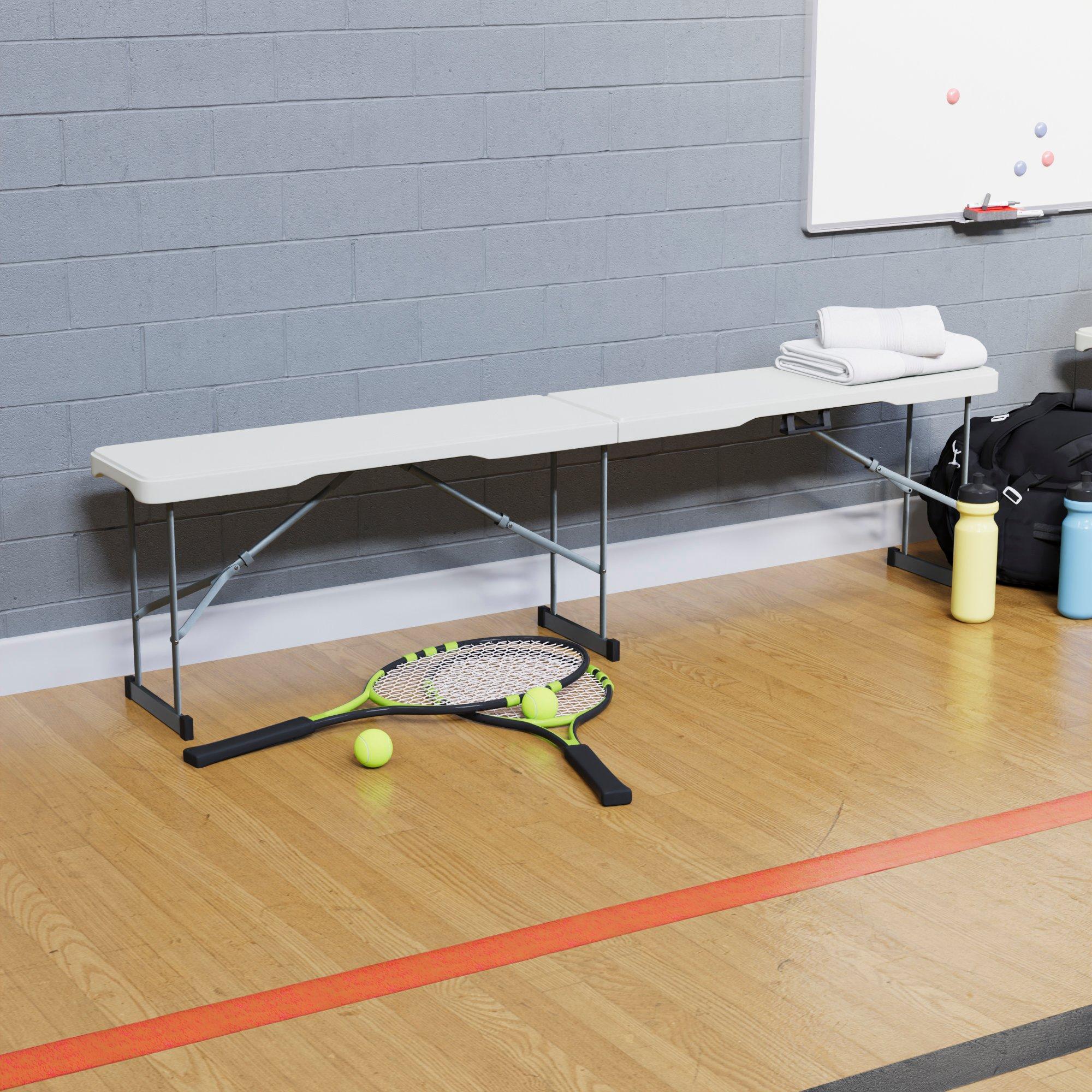 White - Lassic - Home Vida Indoor Outdoor Folding Trestle Bench 6ft - 5