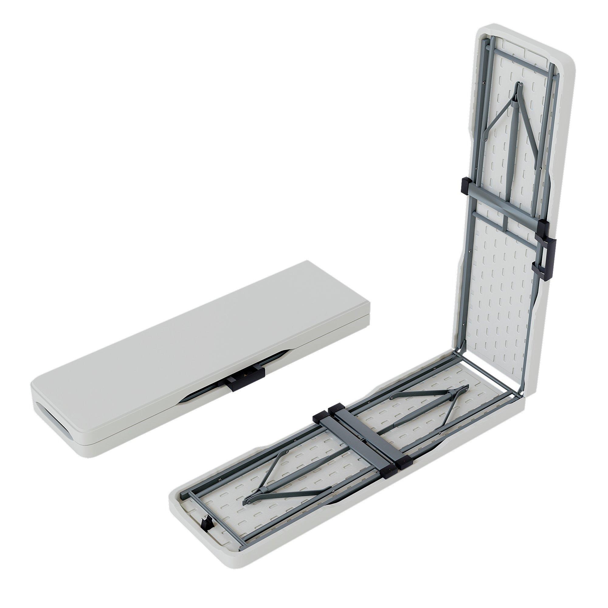 White - Lassic - Home Vida Indoor Outdoor Folding Trestle Bench 6ft - 8