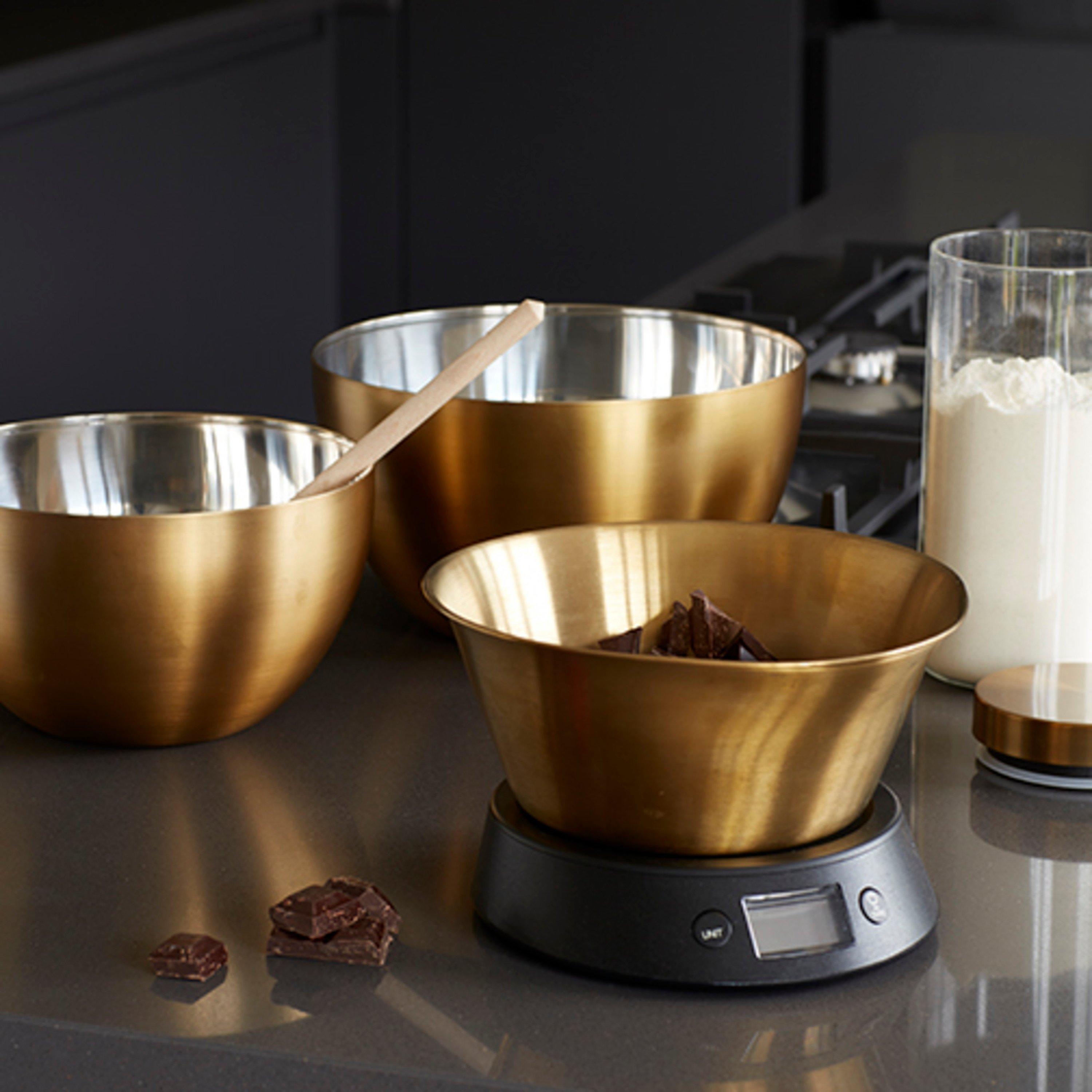 Gold - MasterClass - MasterClass Stainless Steel Brass Finish Mixing Bo - 3