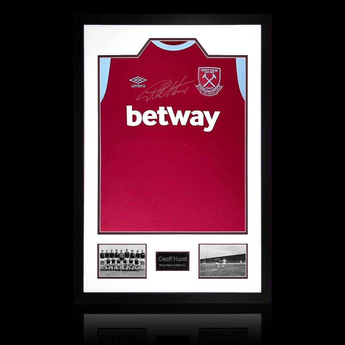 Maroon - The Fan Cave - Geoff Hurst Signed West Ham Shirt Premium Frame - 1