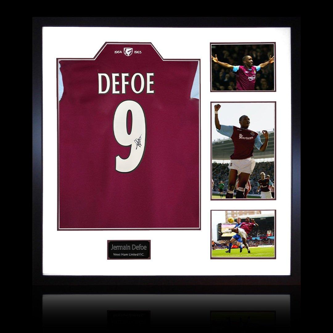 The Fan Cave  Jermain Defoe Signed West Ham Shirt Elite Frame - Maroon - 820mm x 82