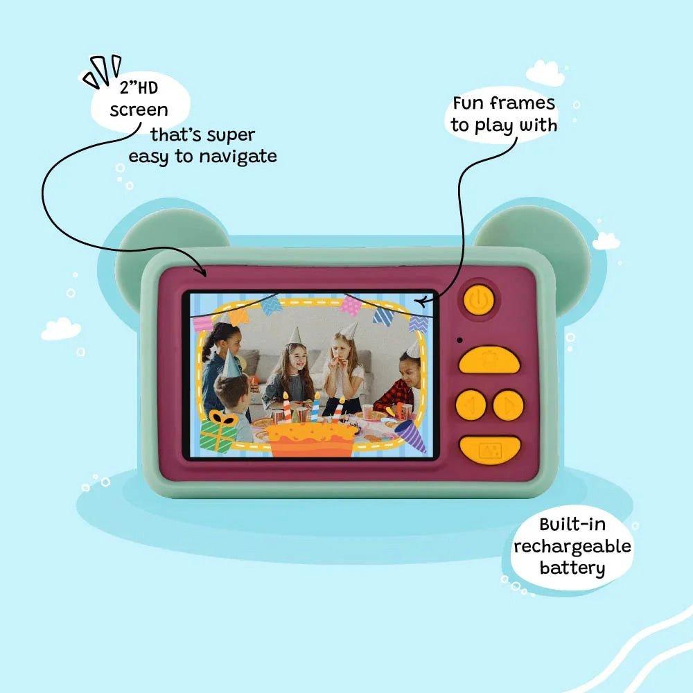 Green - Kiimento - Mikayo the Bear Kids Digital Camera & Video Camcor - 3
