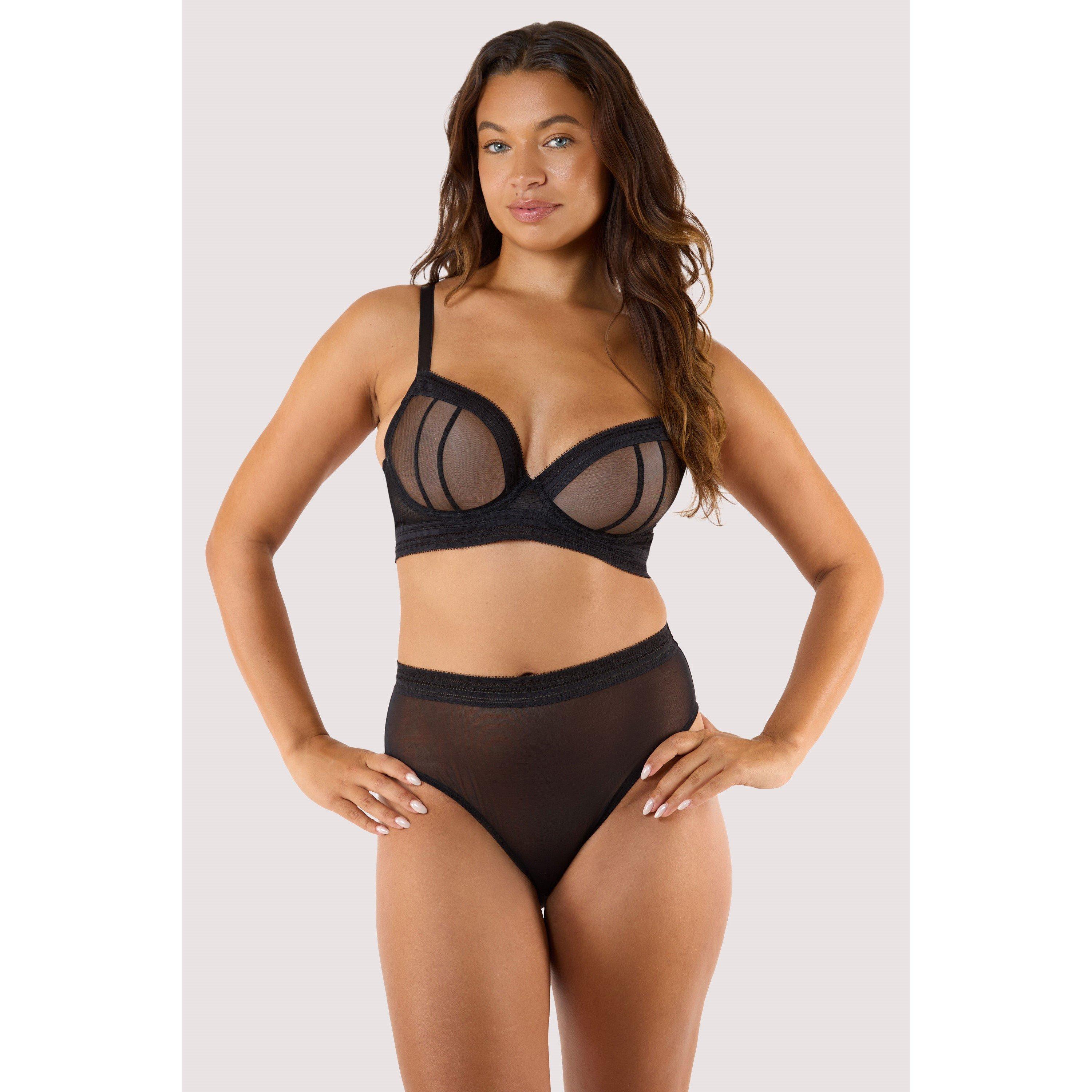 Black - Playful Promises - Icon Black Sheer Plunge Bra - 4