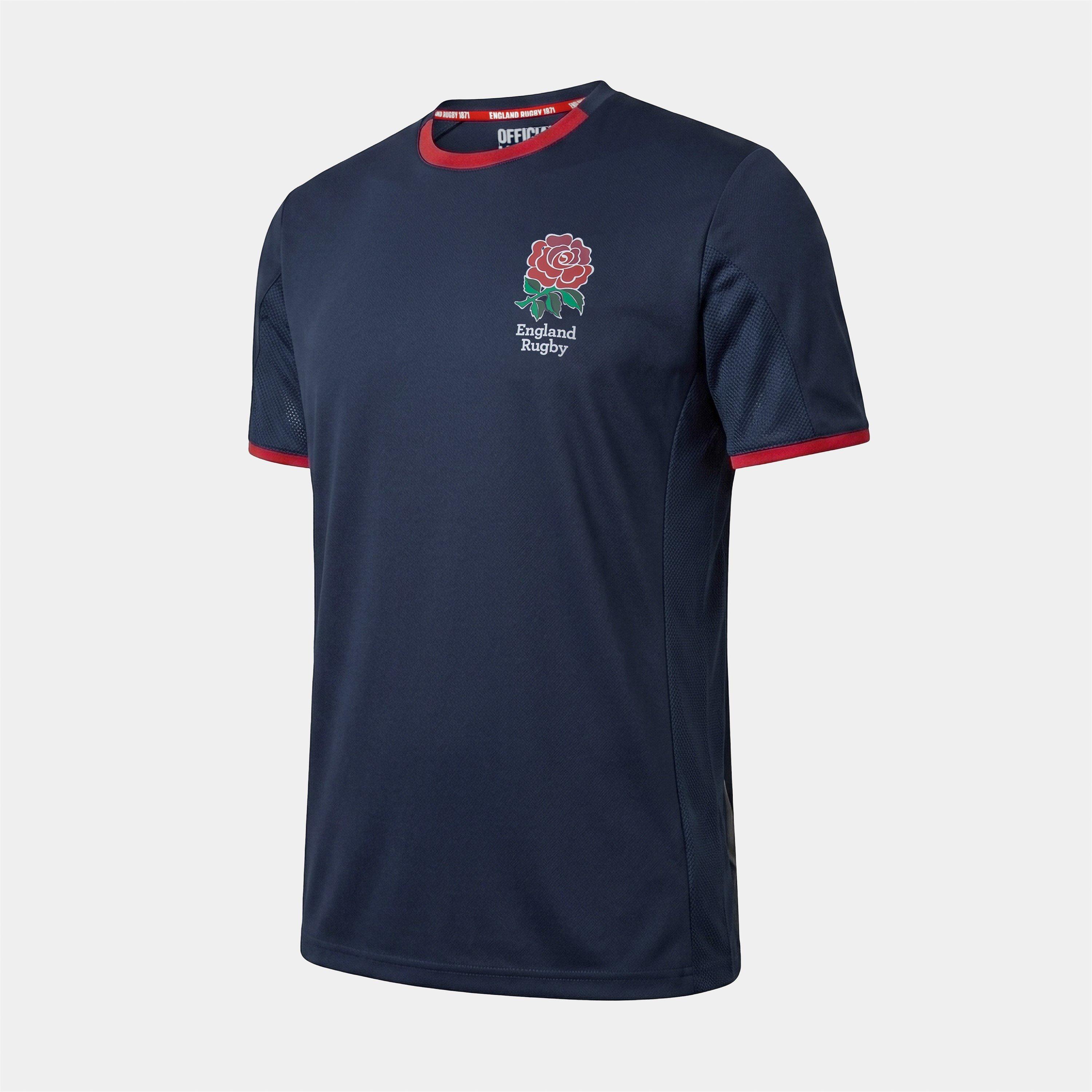 Navy - RFU - England Poly T Shirt Adults - 4