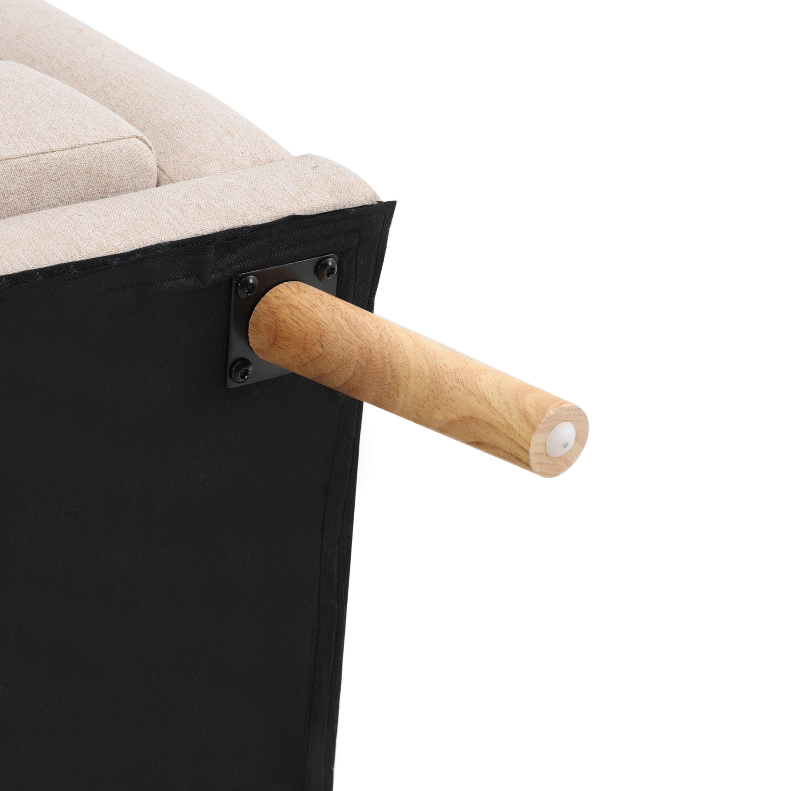 Beige - Kabinet UK - Linen Upholostered Padded Armchair Beige - 11