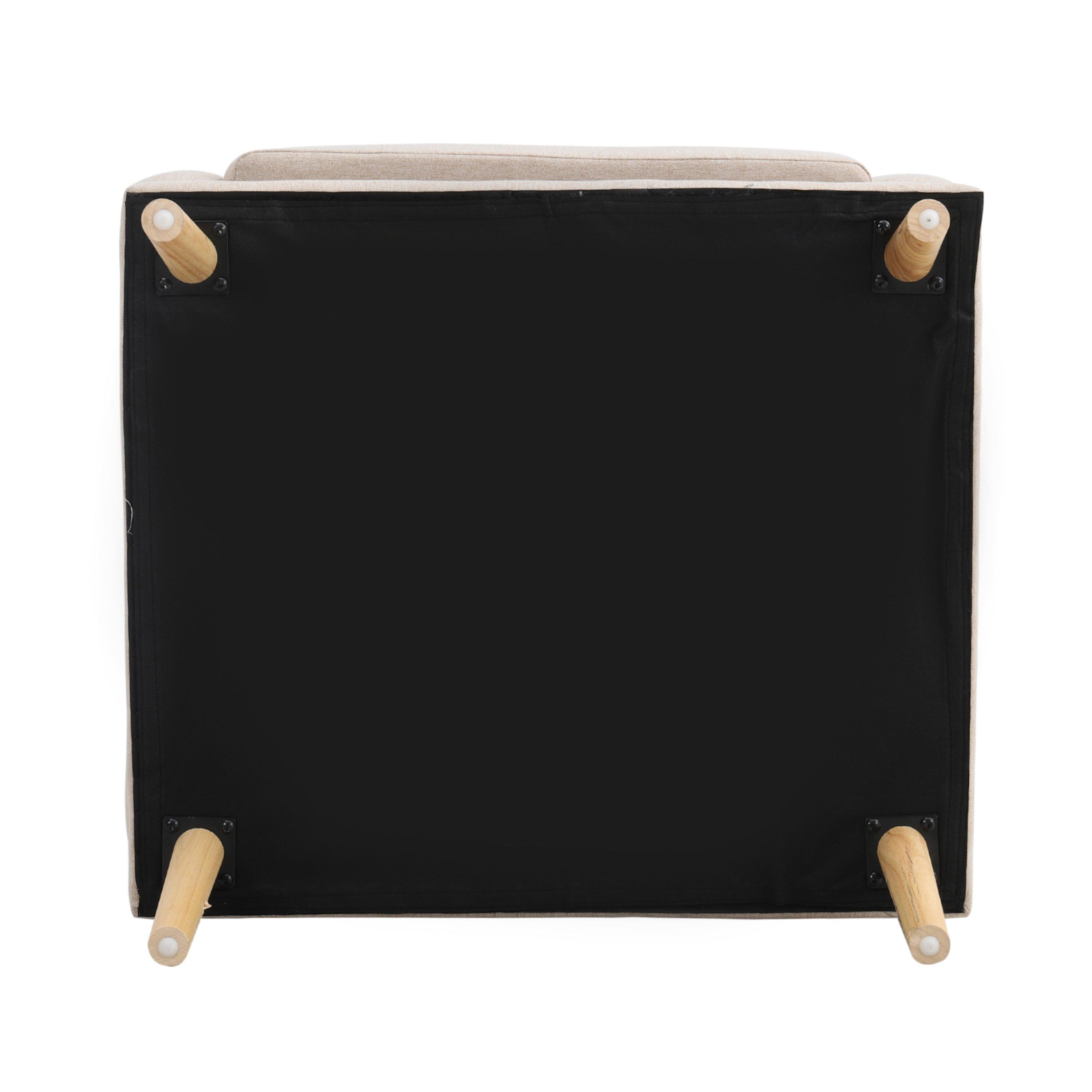 Beige - Kabinet UK - Linen Upholostered Padded Armchair Beige - 5