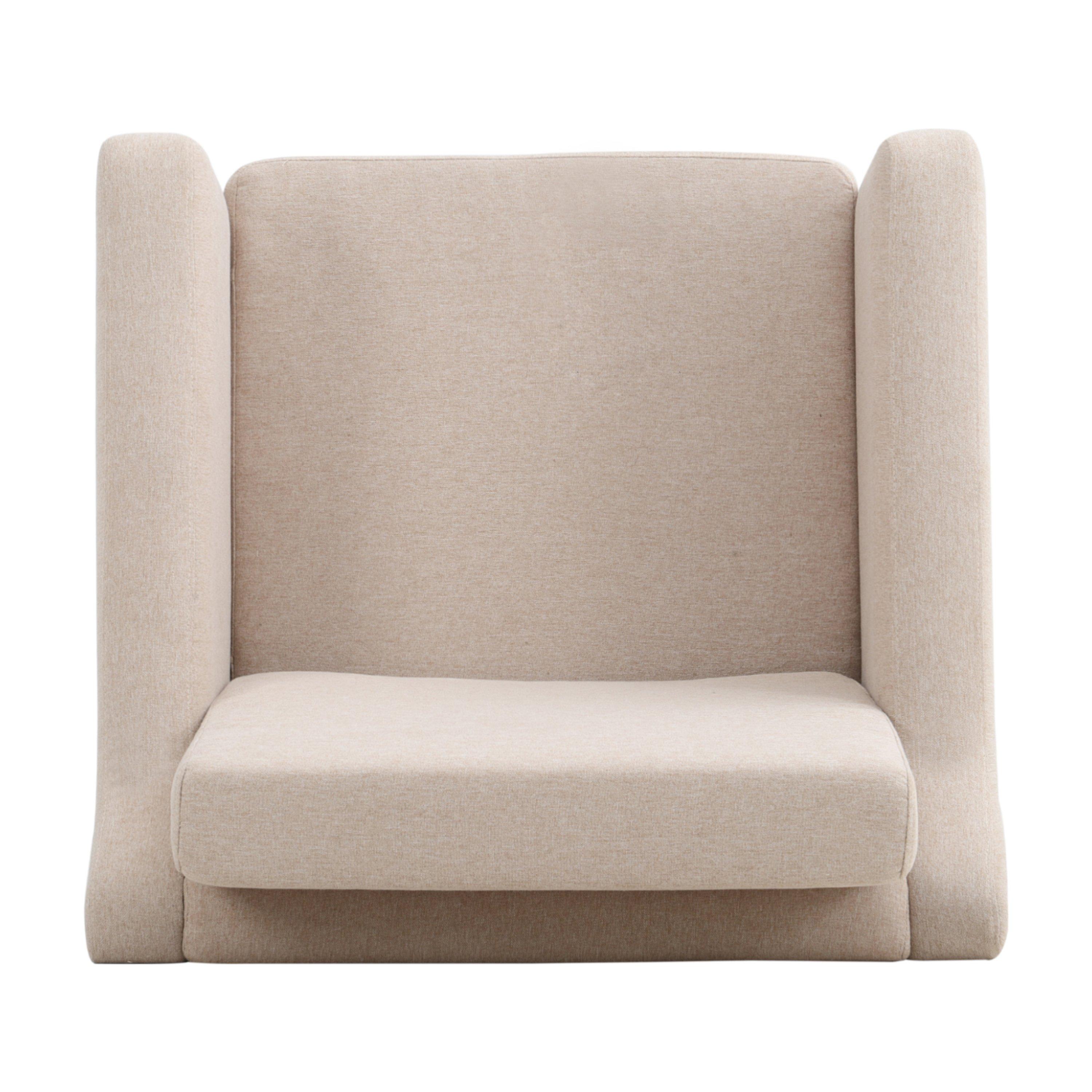 Beige - Kabinet UK - Linen Upholostered Padded Armchair Beige - 6